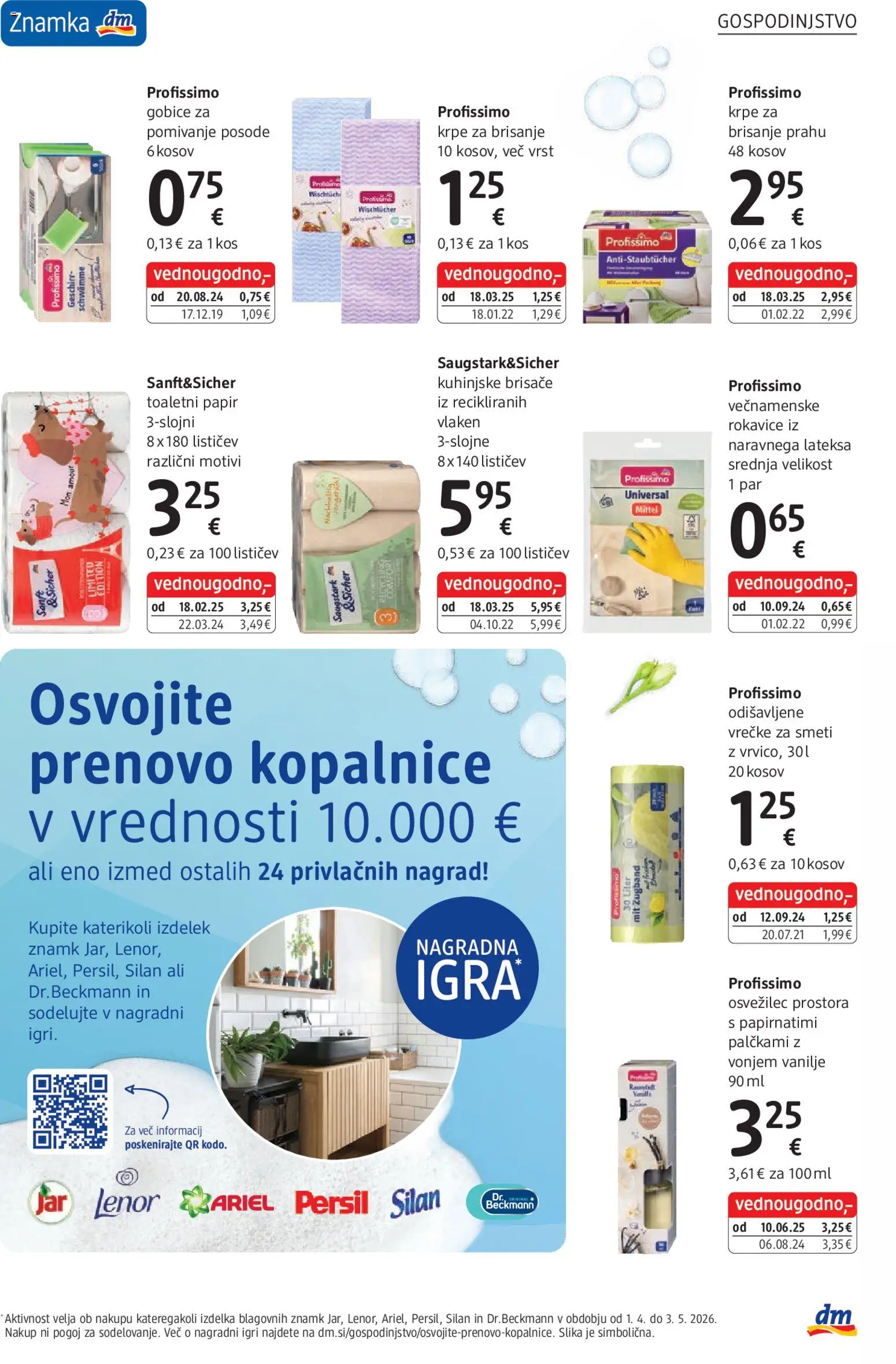 Novi DM Drogerie Markt katalog ponudbe – veljaven od 01.04.2026 | Stran: 27 | Izdelki: Osvežilec prostora, Kuhinjske brisače, Gobice, Rokavice