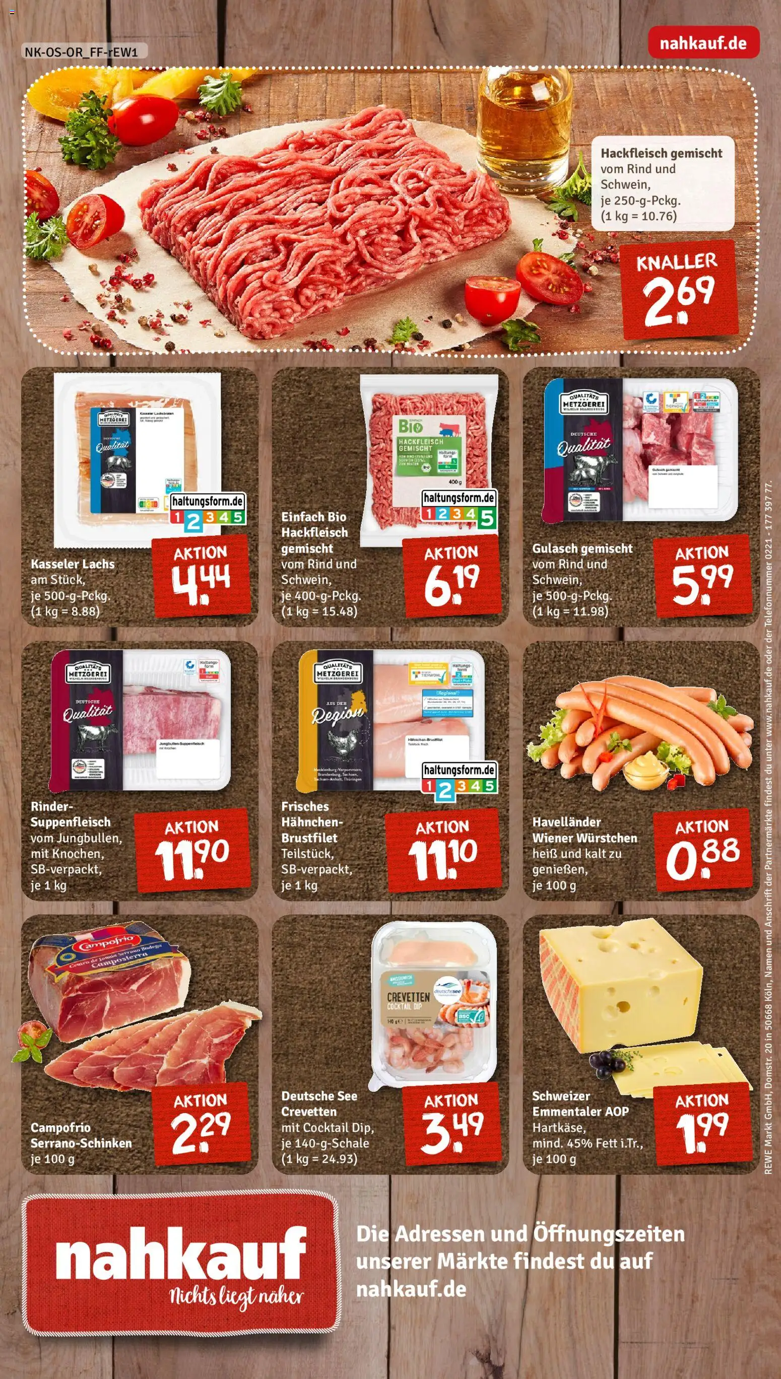 Nahkauf Prospekt – gültig ab 16.02.2026 | Seite: 12 | Produkte: Hahnchen, Wiener wurstchen, Lachs, Gulasch