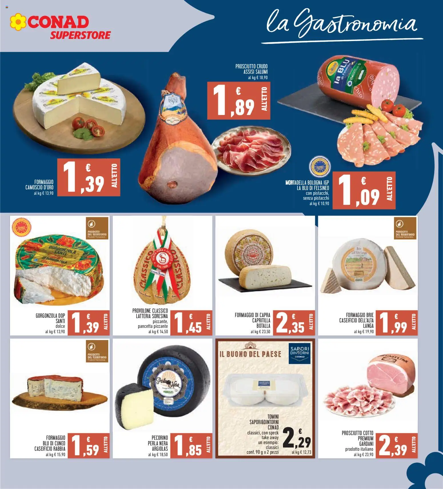 Volantino Conad del 29.01.2026 | Pagina: 11 | Prodotti: Pancetta, Prosciutto, Mortadella, Pecorino
