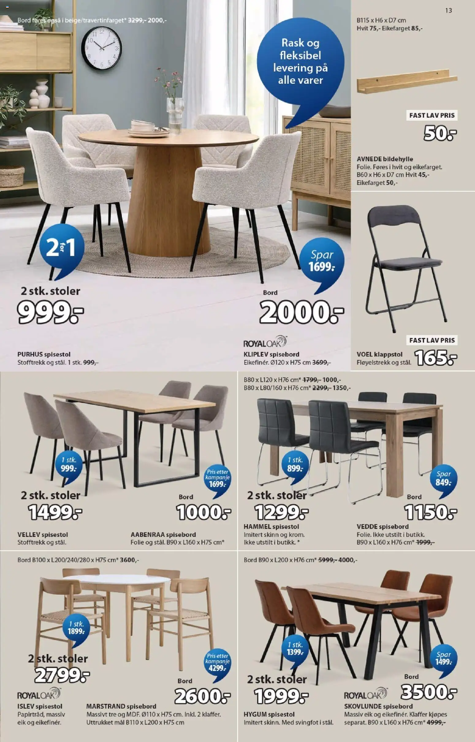 {H1} | Side: 13 | Produkter: Spisebord, Суміш дитяча, Bord, Klappstol