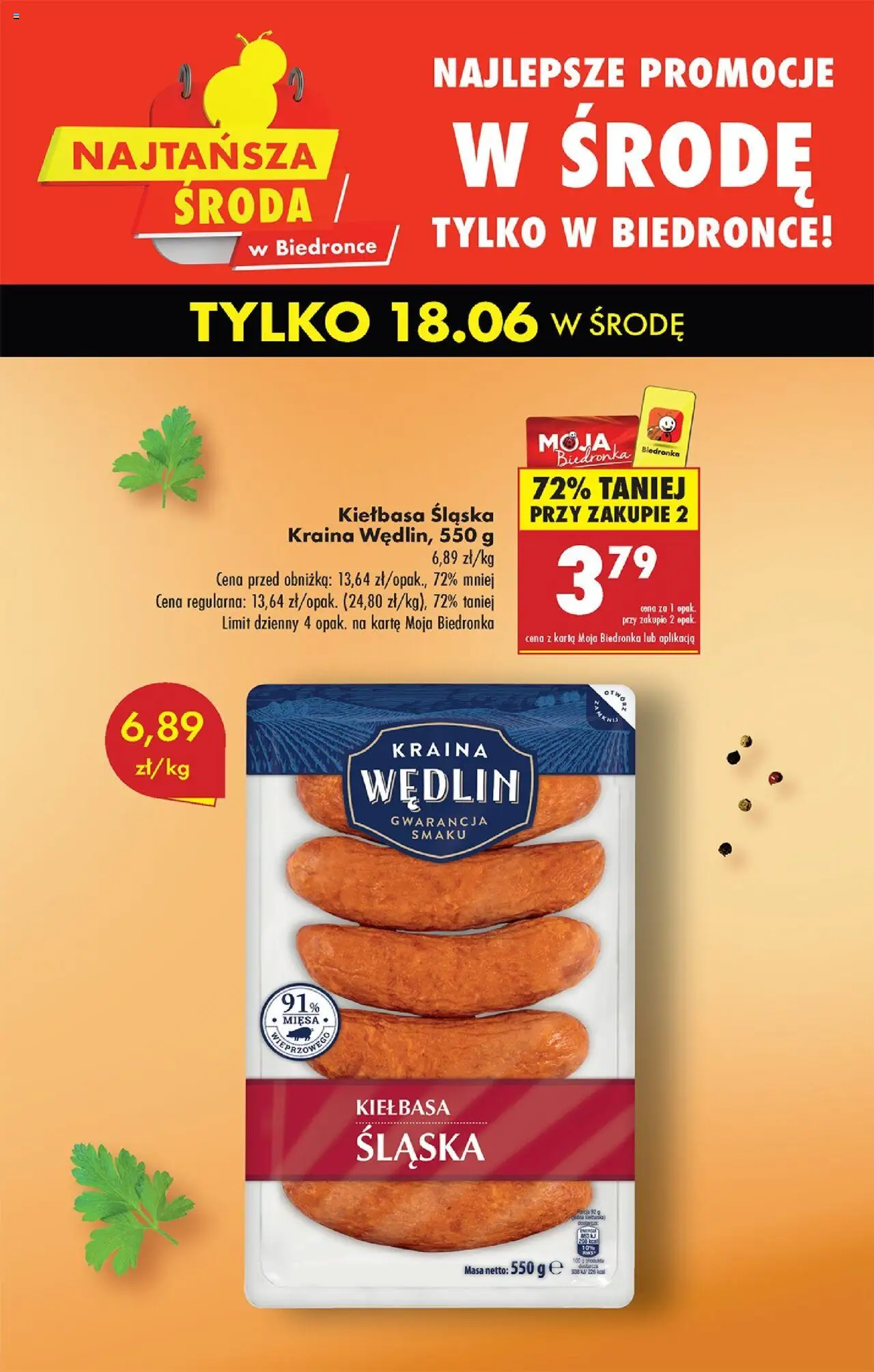 Biedronka gazetka - Oferta W tym tygodniu od 18.06.2025 | Strona: 5 | Produkty: Kiełbasa, Karta, Kiełbasa śląska