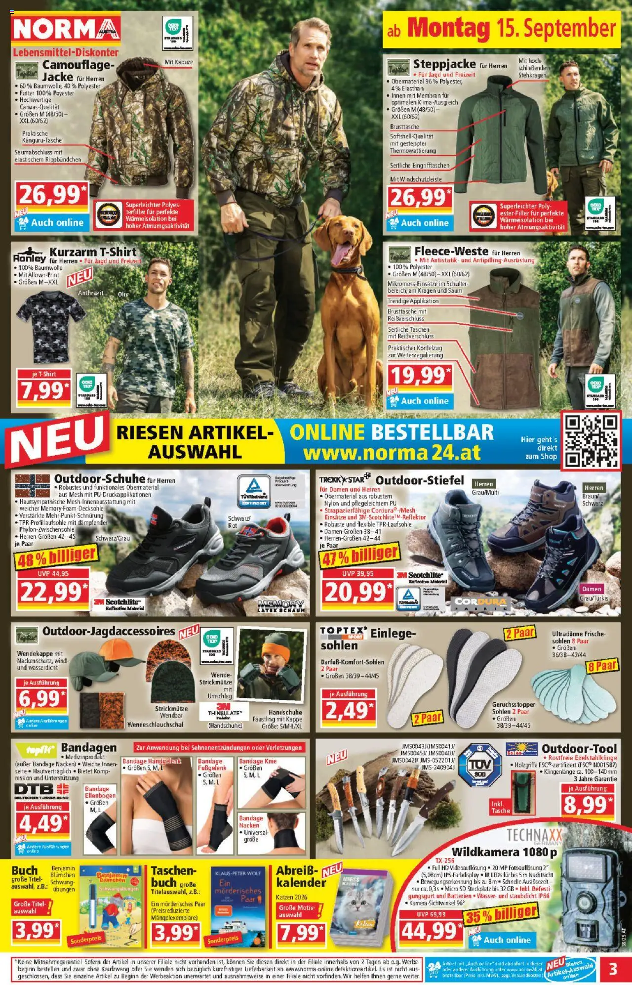 Norma Flugblatt gültig ab 08.09.2025 | Seite: 3 | Produkte: Jacke, Kappe, Handschuhe