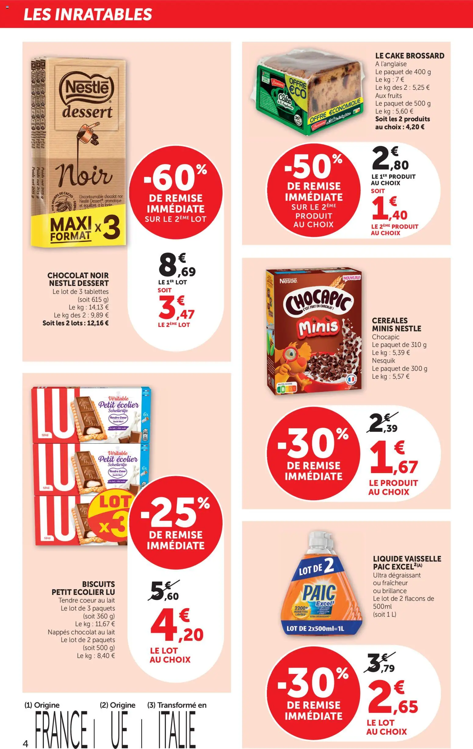 {H1} | Page: 4 | Produits: Chocapic, Poids, Liquide vaisselle, Chocolat