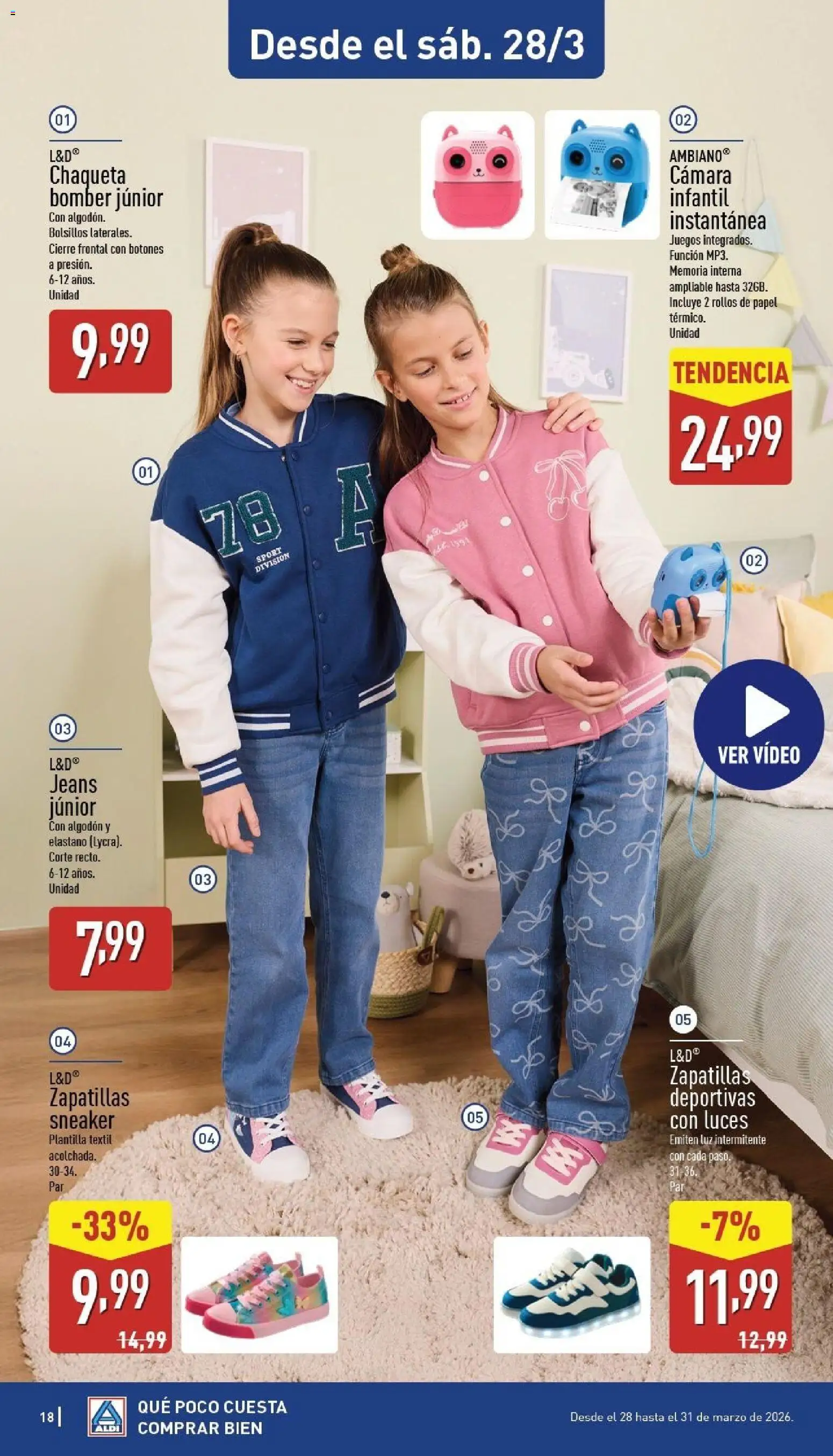 Aldi folleto Península │ válido desde el 23.03.2026 | Página: 18 | Productos: Chaqueta, Zapatillas, MP3, Cámara