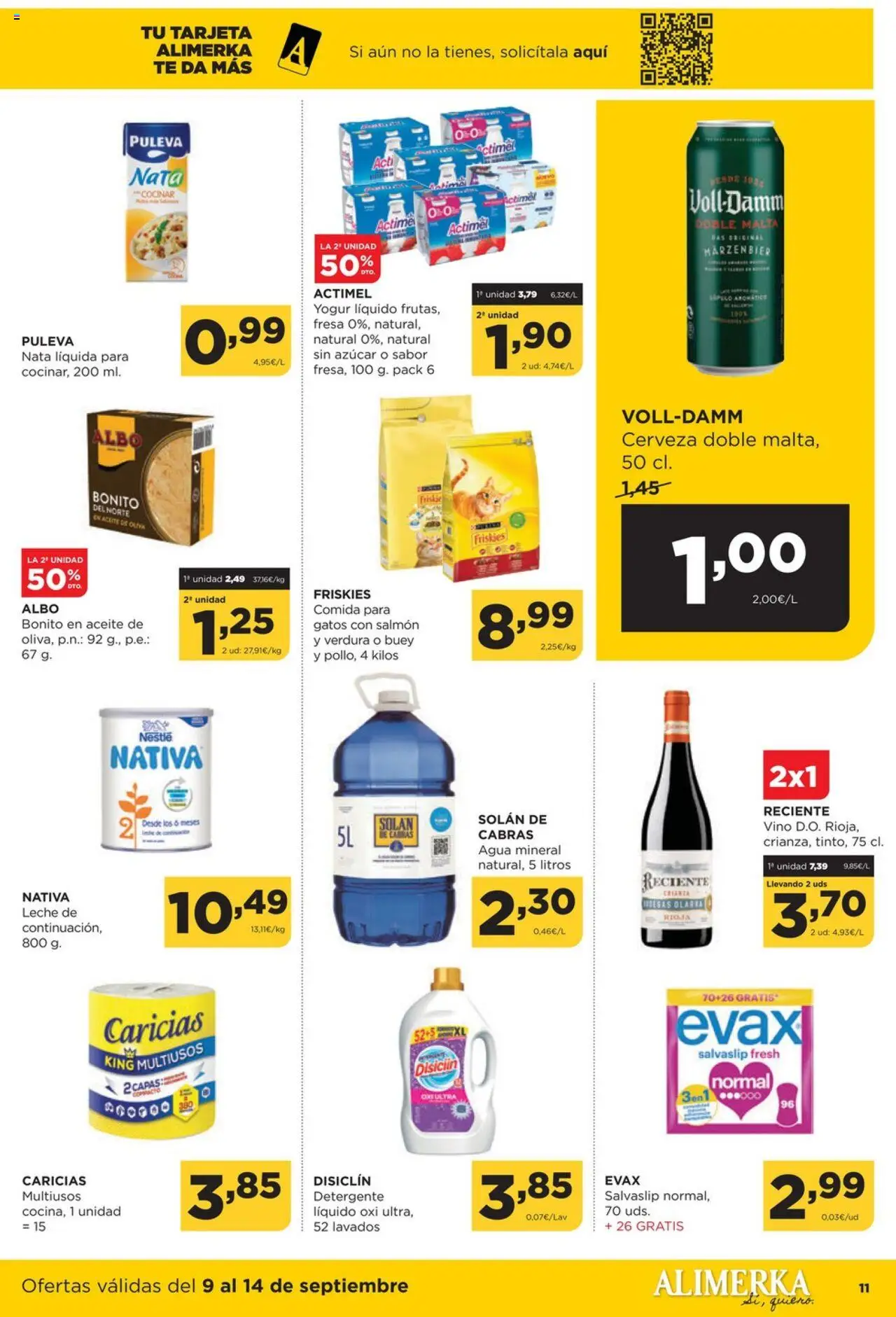 Alimerka folleto Asturias │ válido desde el 08.09.2025 | Página: 11 | Productos: Detergente, Leche, Té, Agua mineral
