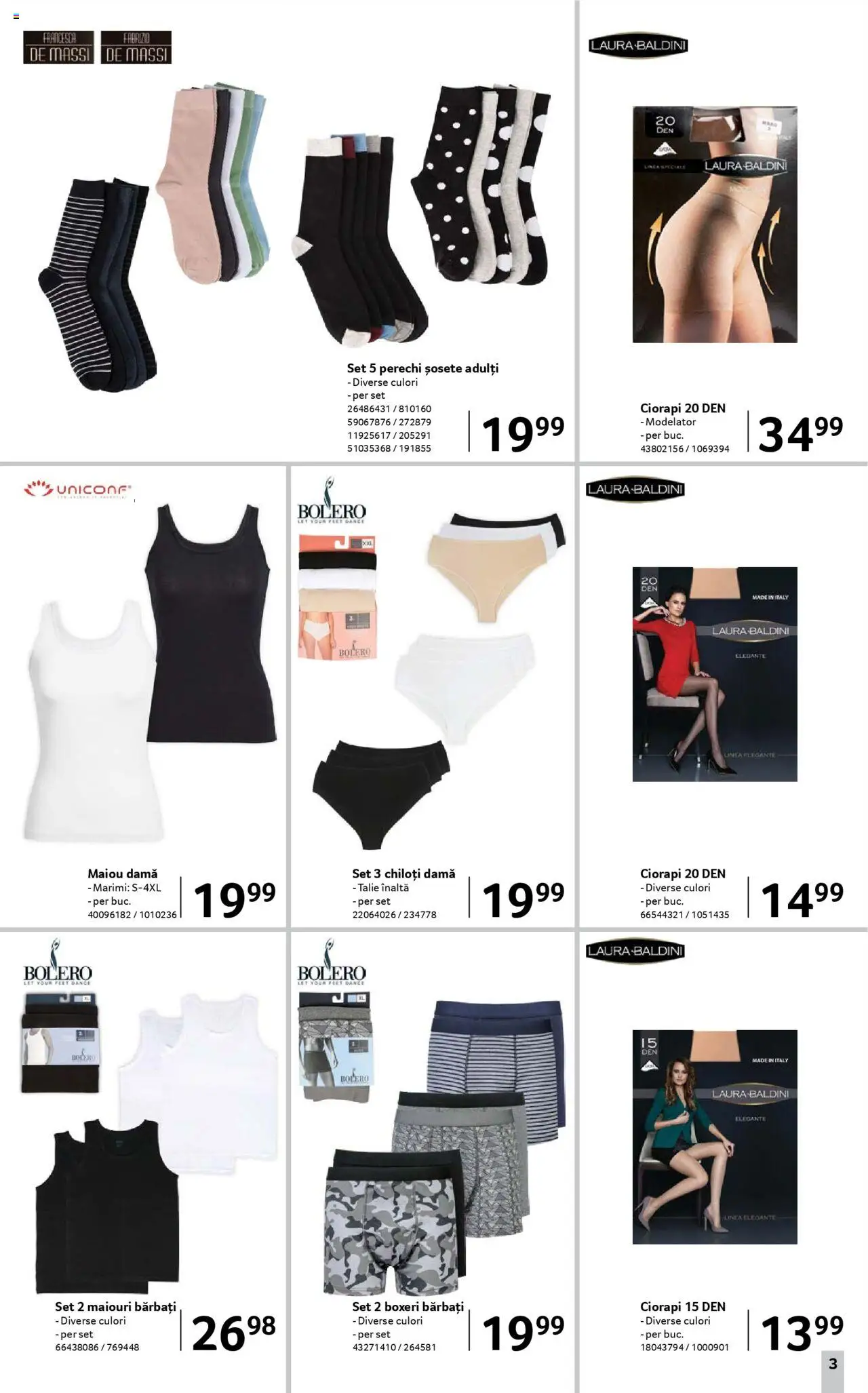 Catalog Selgros - Nonfood – valabil de la 22.08.2025 | Pagină: 3 | Produse: Maiou, Chiloți, Șosete, Boxeri