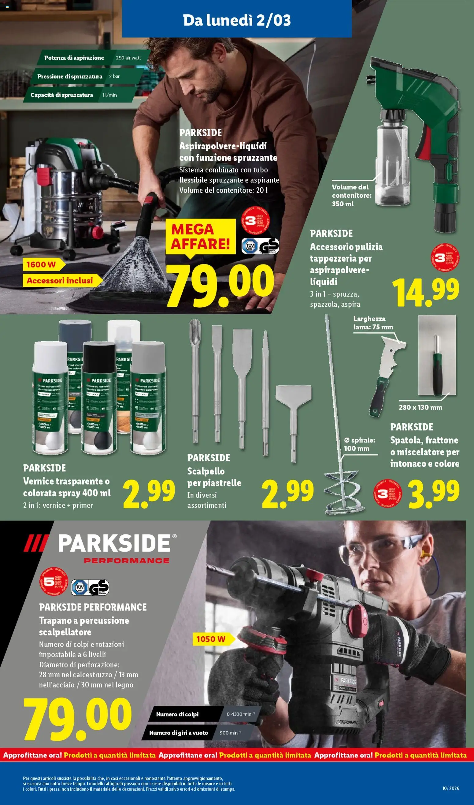 Volantino Lidl del 02.03.2026 | Pagina: 33 | Prodotti: Tubo, Trapano, Contenitore, Aspirapolvere