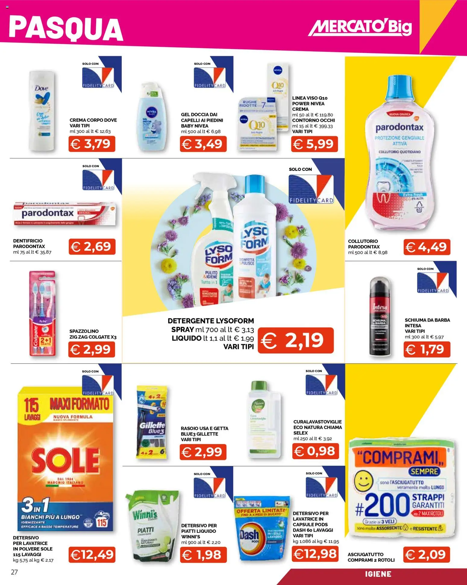 Volantino Mercatò del 23.03.2026 | Pagina: 27 | Prodotti: Rasoio, Collutorio, Asciugatutto, Doccia