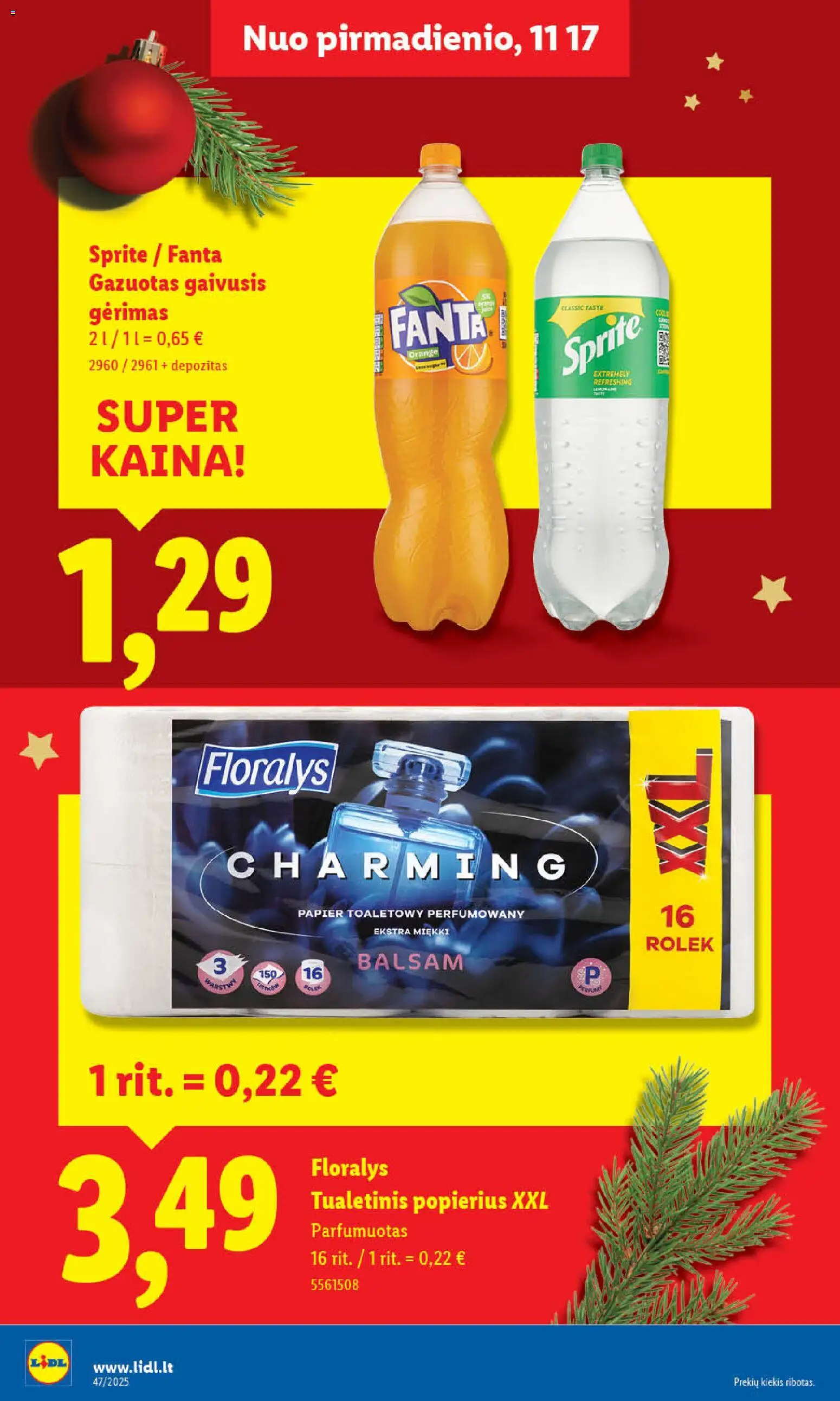 LIDL akcijos nuo 20.11.2025 | Puslapis: 32 | Prekių: Gaivusis gėrimas, Tualetinis popierius