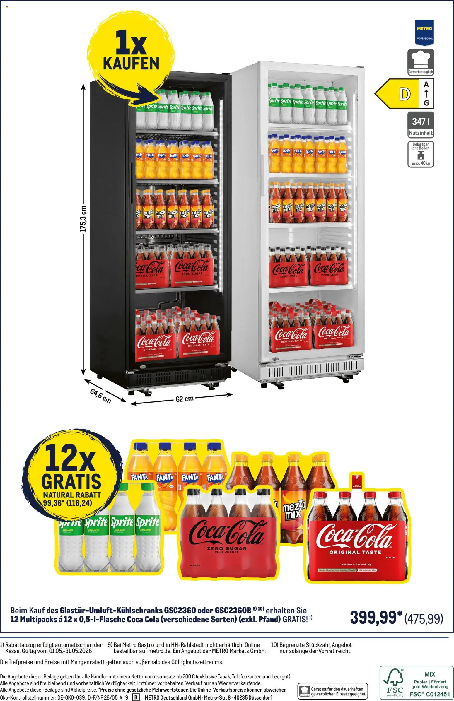 Metro Monats-Mix – gültig ab 01.05.2026 | Seite: 11 | Produkte: Coca cola, Cola, Zucker, Coca cola zero