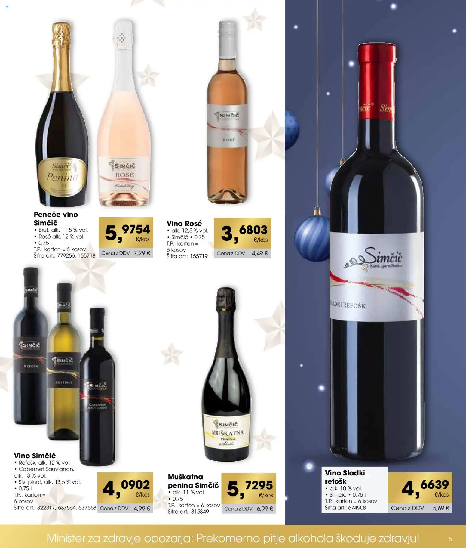 Novi Tuš katalog ponudbe – veljaven od 11.11.2025 | Stran: 5 | Izdelki: Penina, Vino