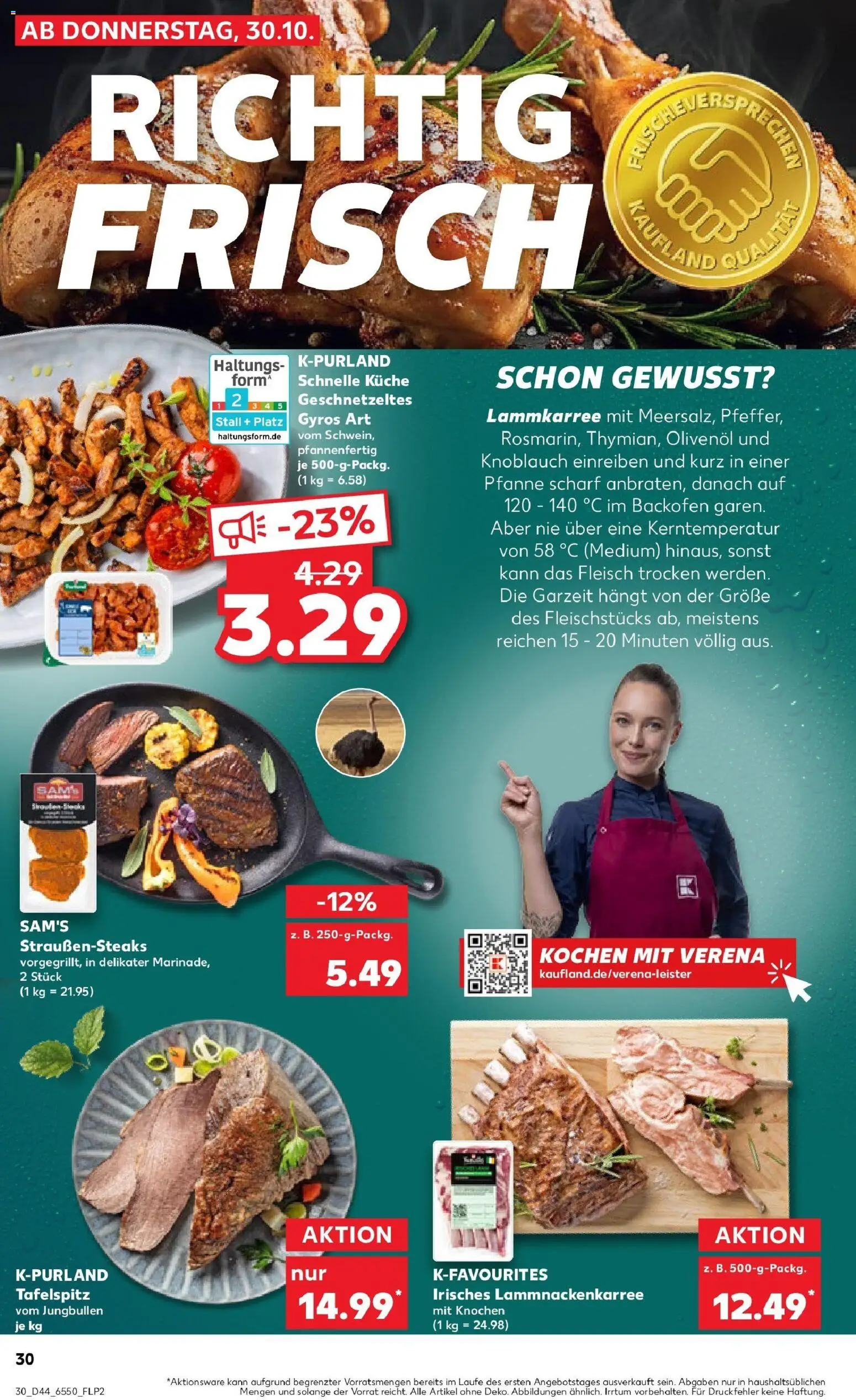 Kaufland prospekt Stadthagen	 – gültig ab 30.10.2025 | Seite: 30 | Produkte: Tafelspitz, Knoblauch, Steak, Fleisch