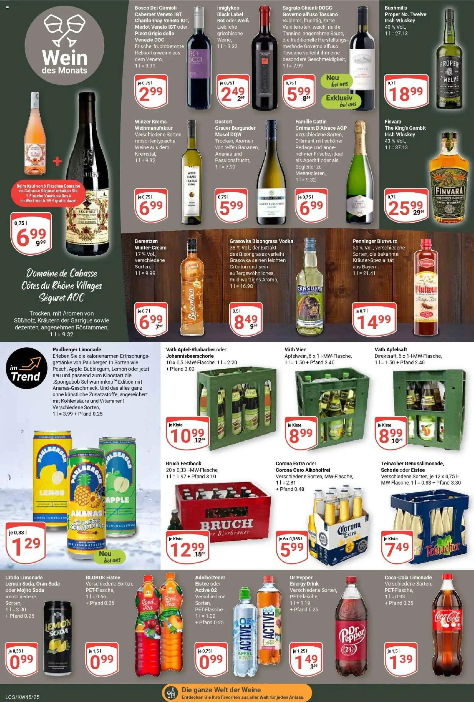 Globus prospekt Losheim Am See	 – gültig ab 02.11.2025 | Seite: 16 | Produkte: Apfelsaft, Wein, Vodka, Whiskey