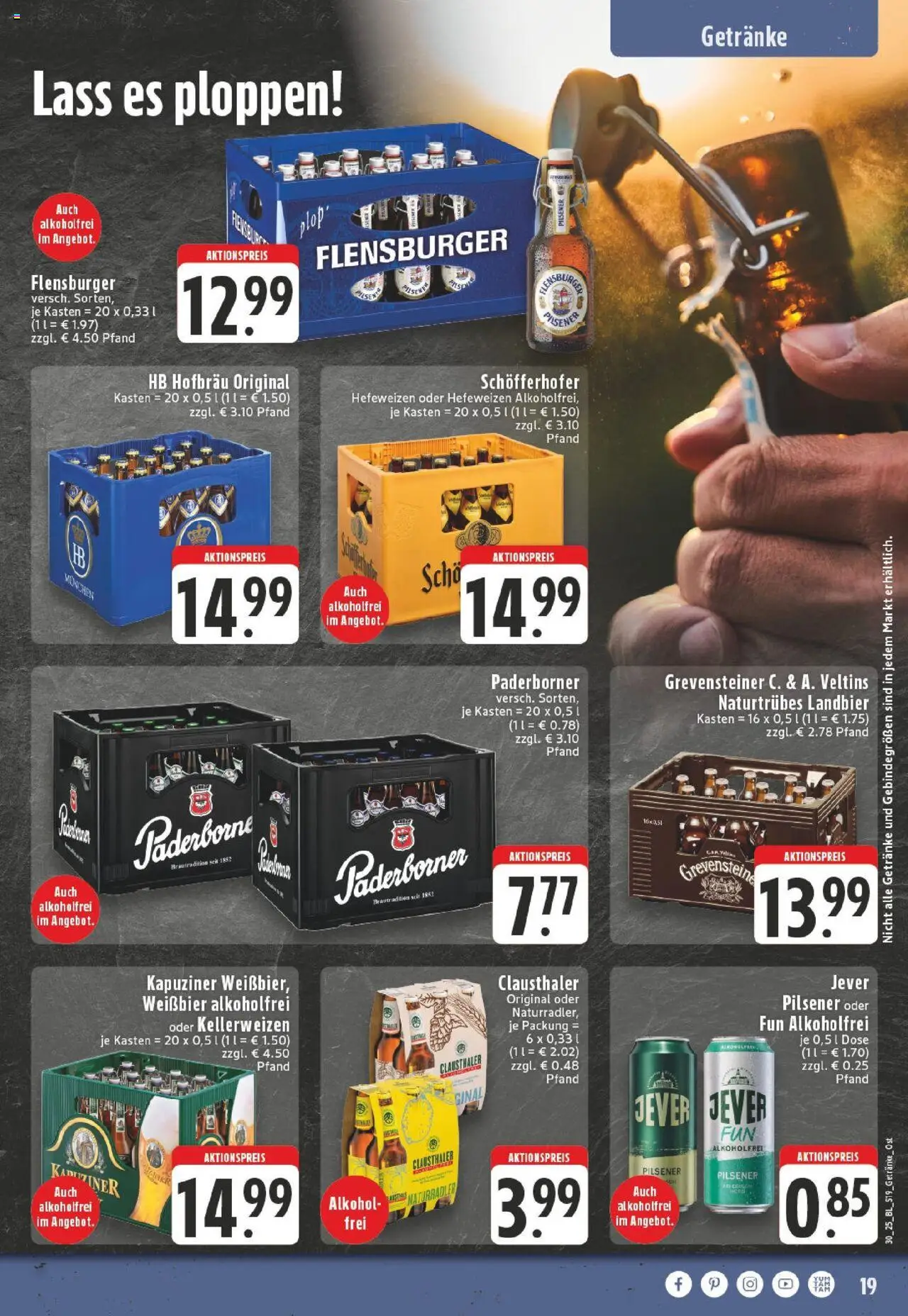 Edeka prospekt Guetersloh-Isselhorst	 - gültig ab dem 20.07.2025 | Seite: 19 | Produkte: Weißbier, Flensburger, Jever, Veltins
