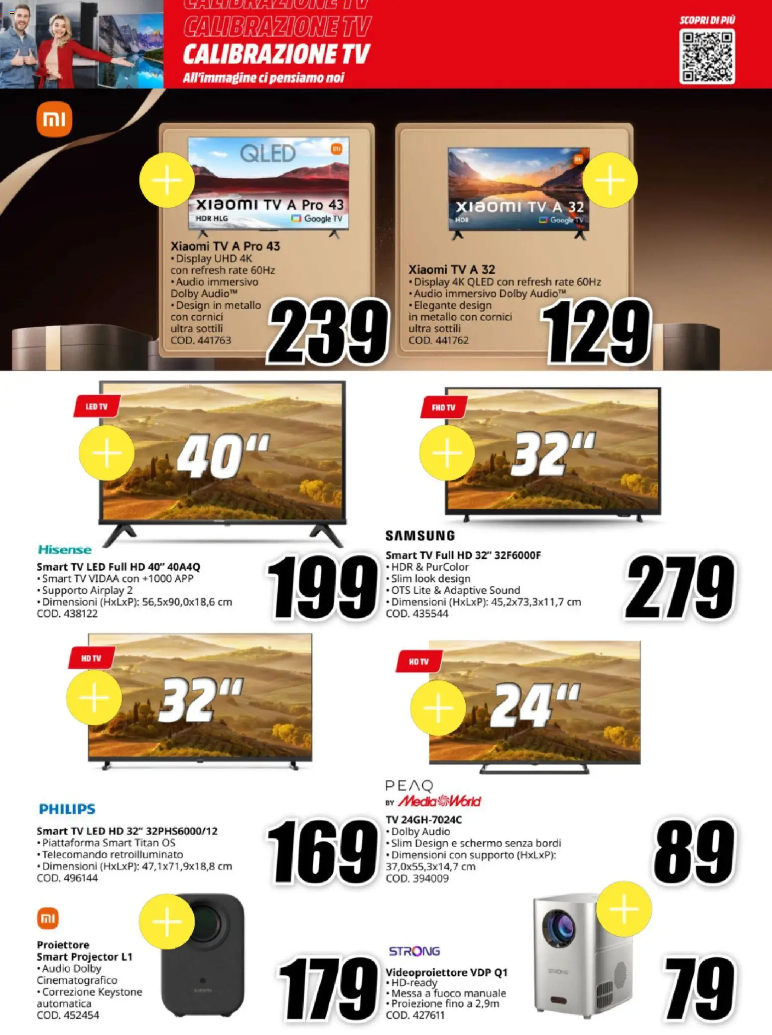 Volantino Media World del 20.11.2025 | Pagina: 9 | Prodotti: Tv samsung, Xiaomi, Schermo, Samsung