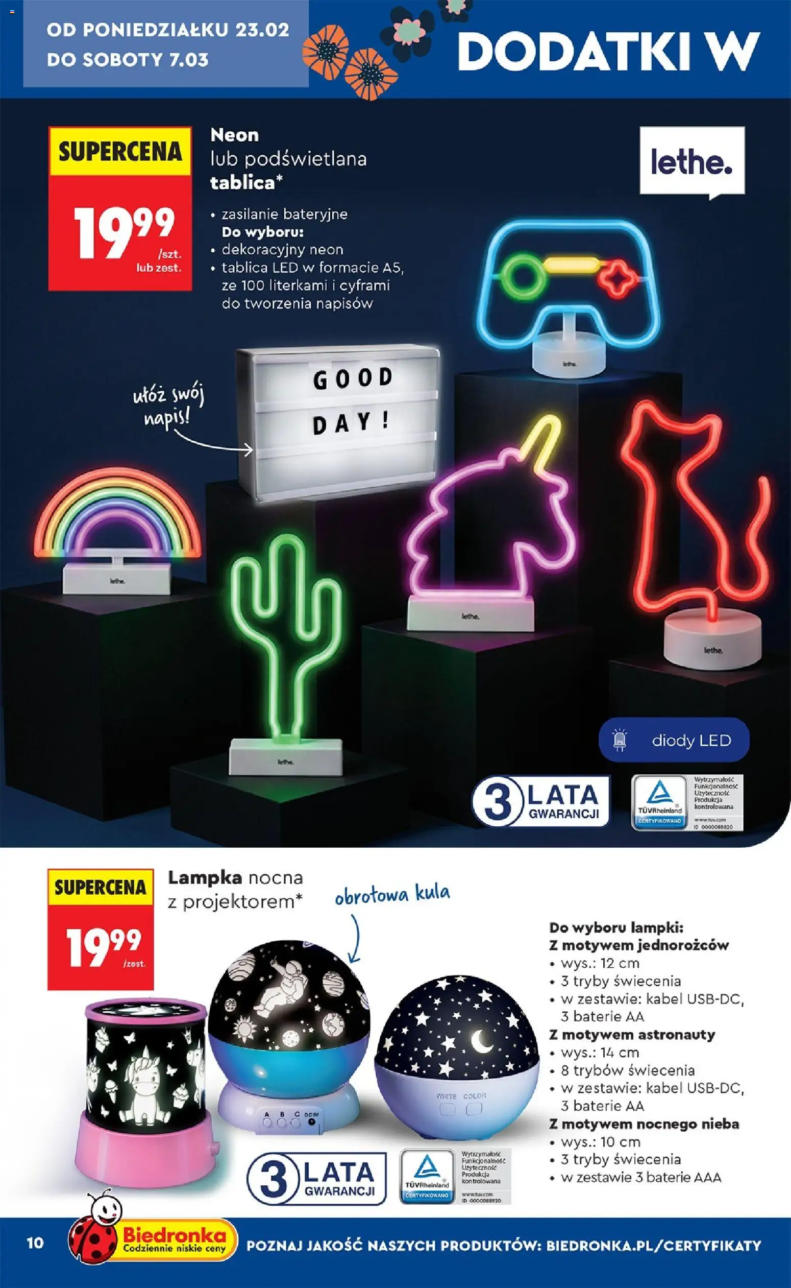 Biedronka Polsko leták - Hity i inspiracje od 21.02.2026 | Strana: 10 | Produkty: Baterie AA, Kabel, Baterie, LED