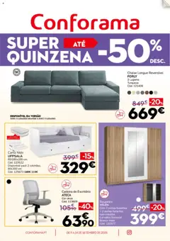 Pré-visualização Conforama folheto válido de 11.09.2025