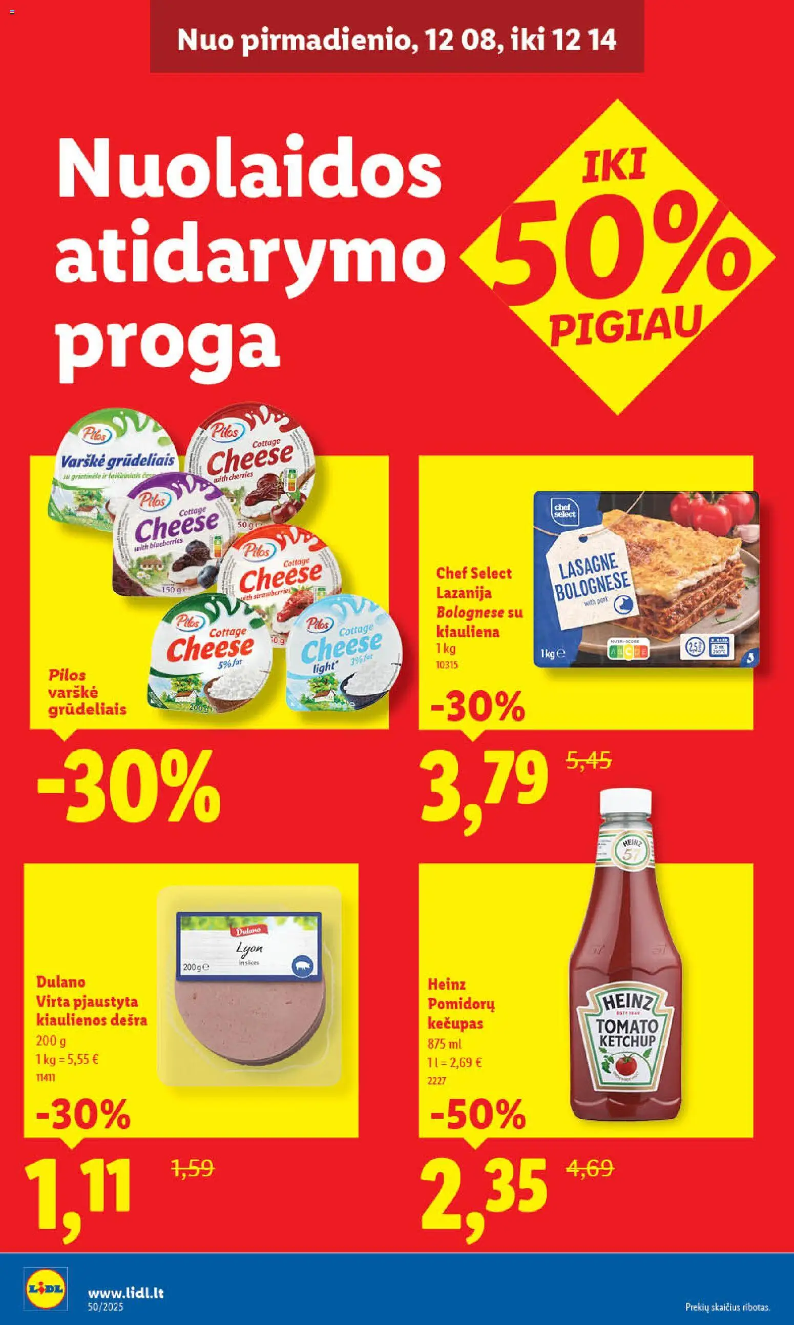 LIDL akcijos nuo 08.12.2025 | Puslapis: 2 | Prekių: Grietinėlė, Kiaulienos, Varškė, Kečupas