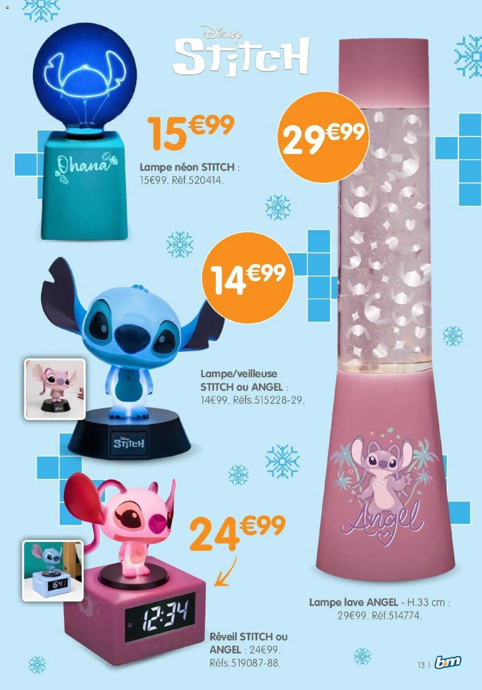 {H1} | Page: 13 | Produits: Réveil, Lampe