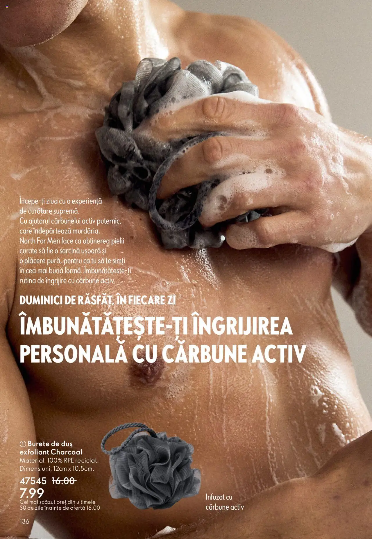 Oriflame catalog 13 2025 – valabil de la 10.09.2025 | Pagină: 136 | Produse: Exfoliant, Duș, Burete