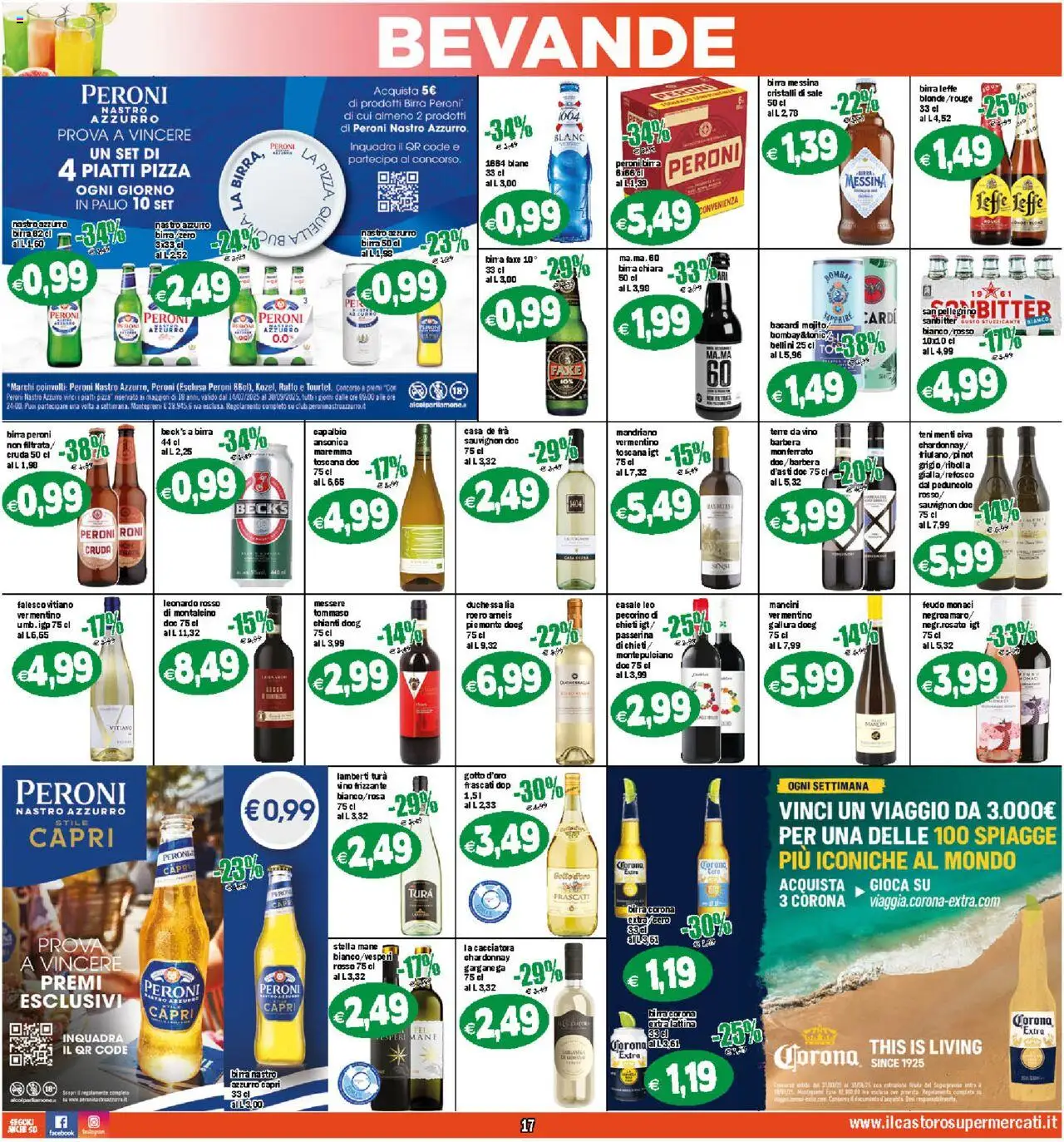 Volantino Il Castoro del 25.07.2025 | Pagina: 17 | Prodotti: Pizza, Vino, Birra messina, Pecorino