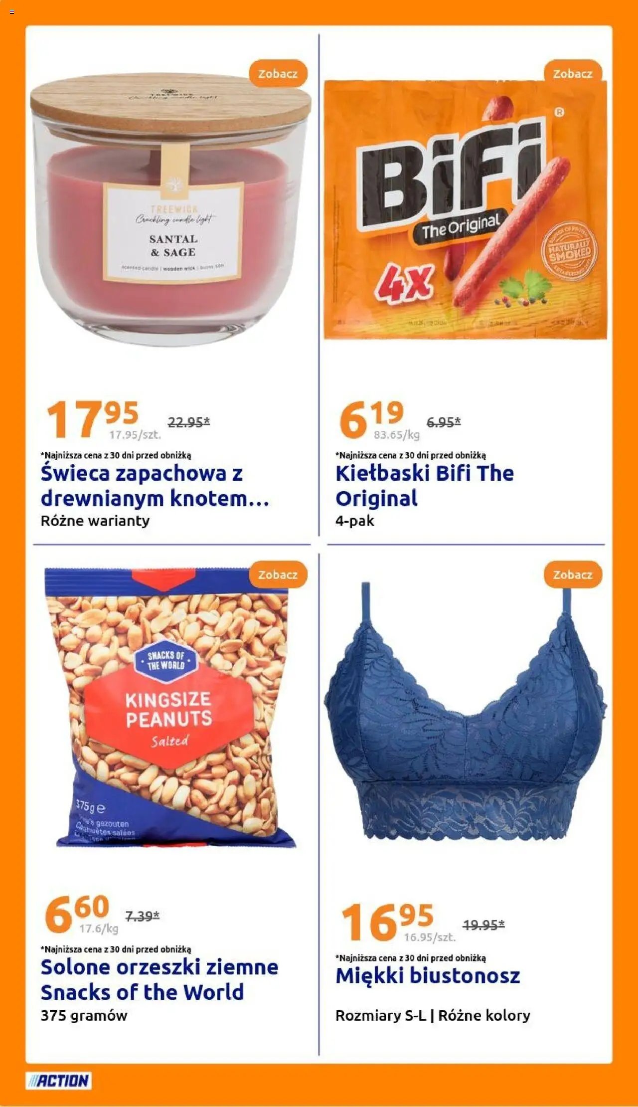 Action Gazetka od 20.08.2025 | Strona: 24 | Produkty: Biustonosz, Kiełbaski, Orzeszki ziemne