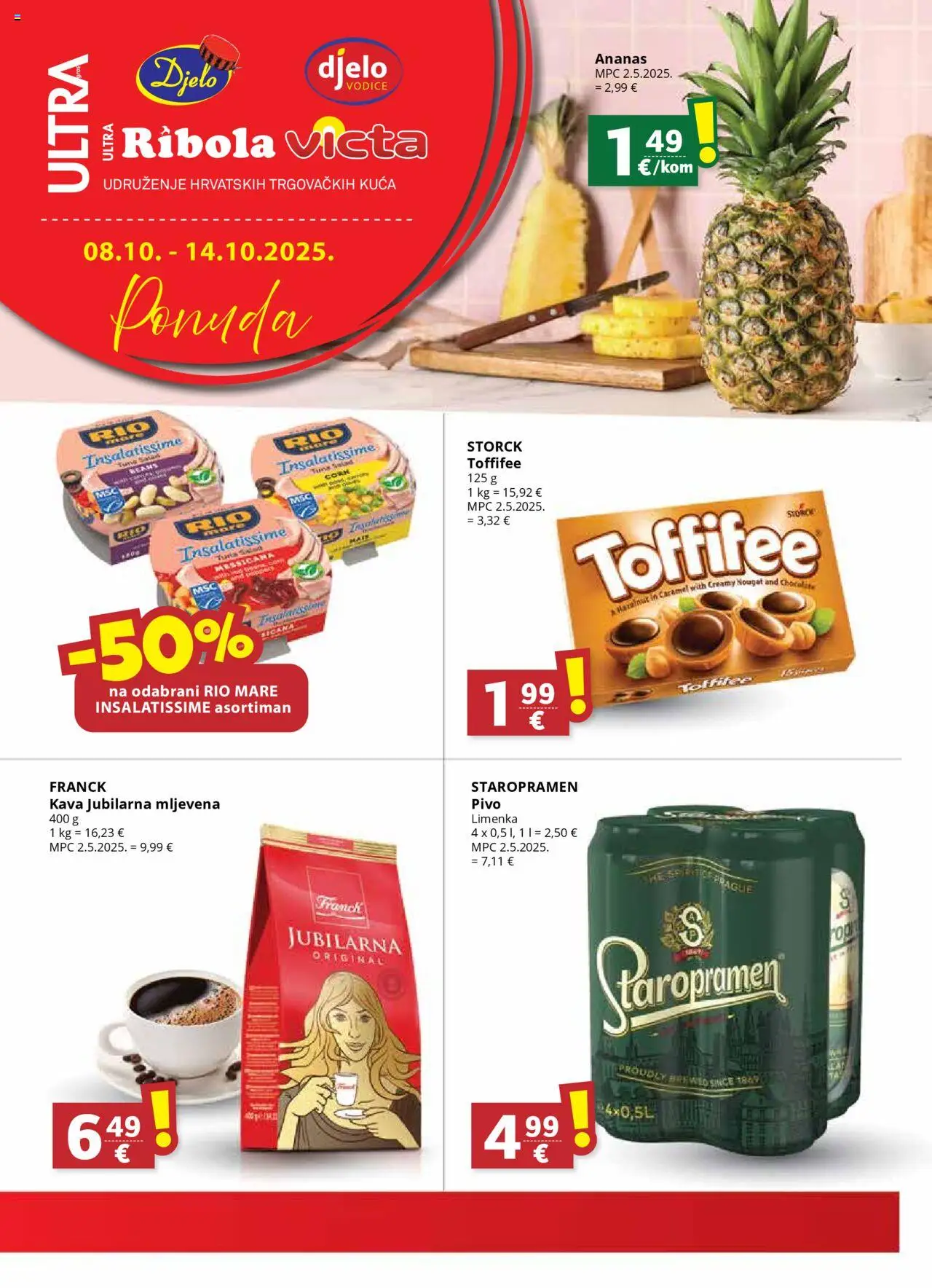 Ultra Gros katalog | vrijedi od 08.10.2025 | Stranica: 1 | Proizvodi: Rio Mare, Kava, Pivo, Ananas