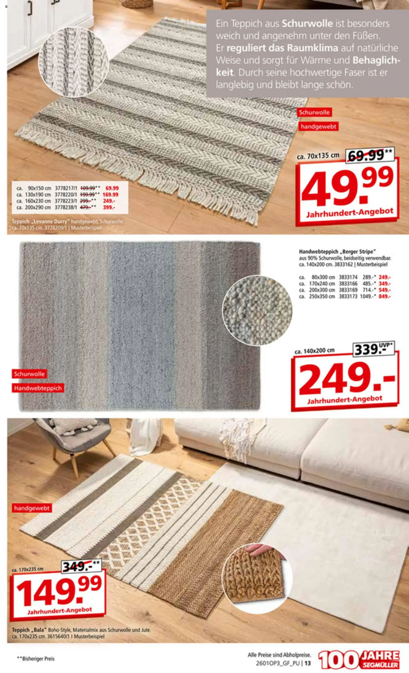 Segmüller Teppich Spezial  – gültig ab 29.12.2025 | Seite: 13 | Produkte: Teppich