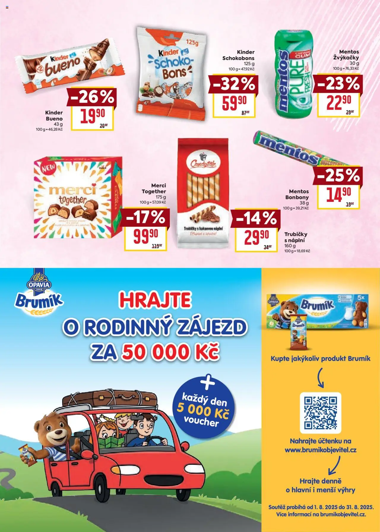 Billa leták - Zpátky do školy od 06.08.2025 | Strana: 15 | Produkty: Bonbóny, Merci, Kinder, Brumik