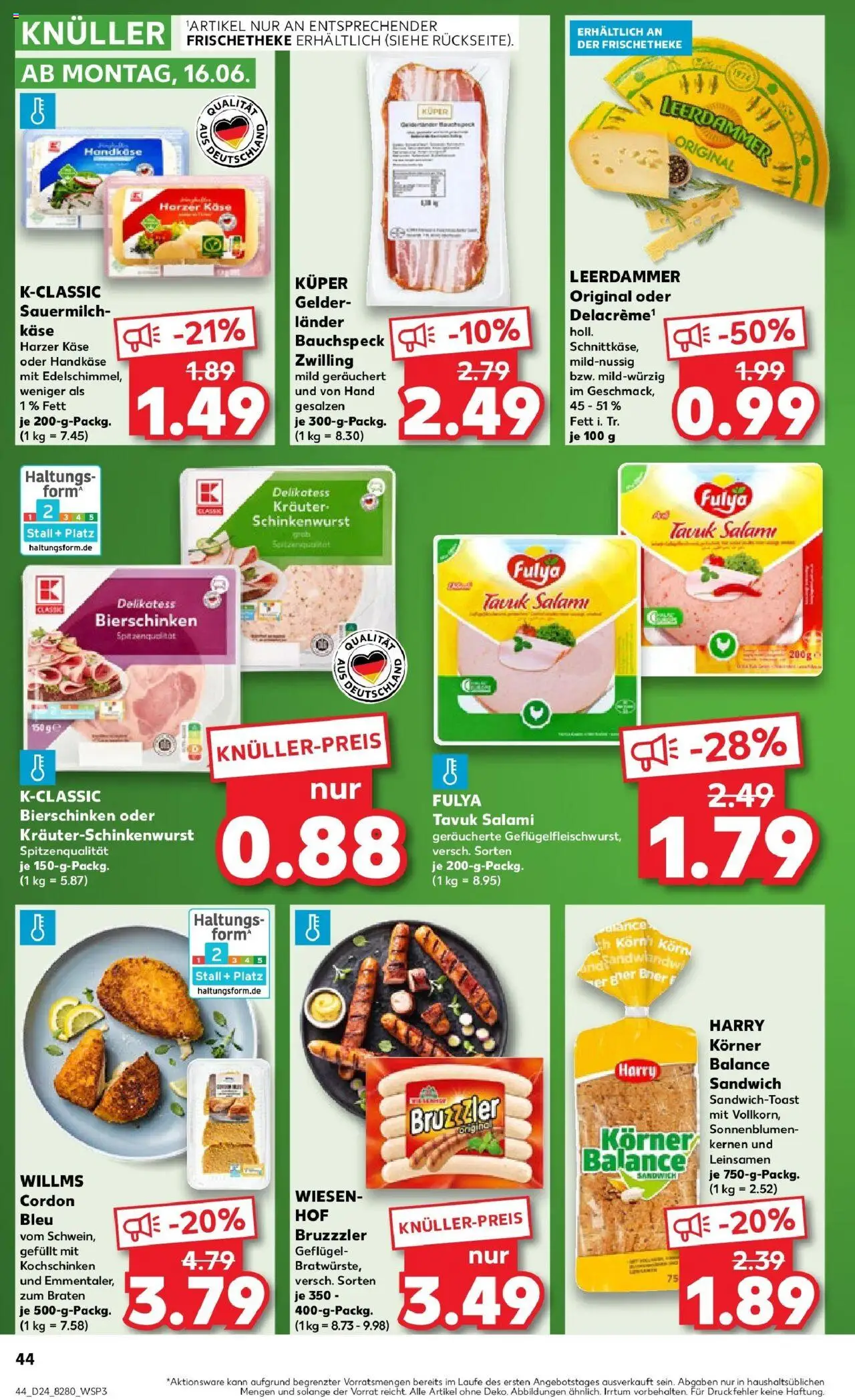 Kaufland prospekt Stadthagen	 - gültig ab dem 16.06.2025 | Seite: 5 | Produkte: Käse, Leerdammer, Salami