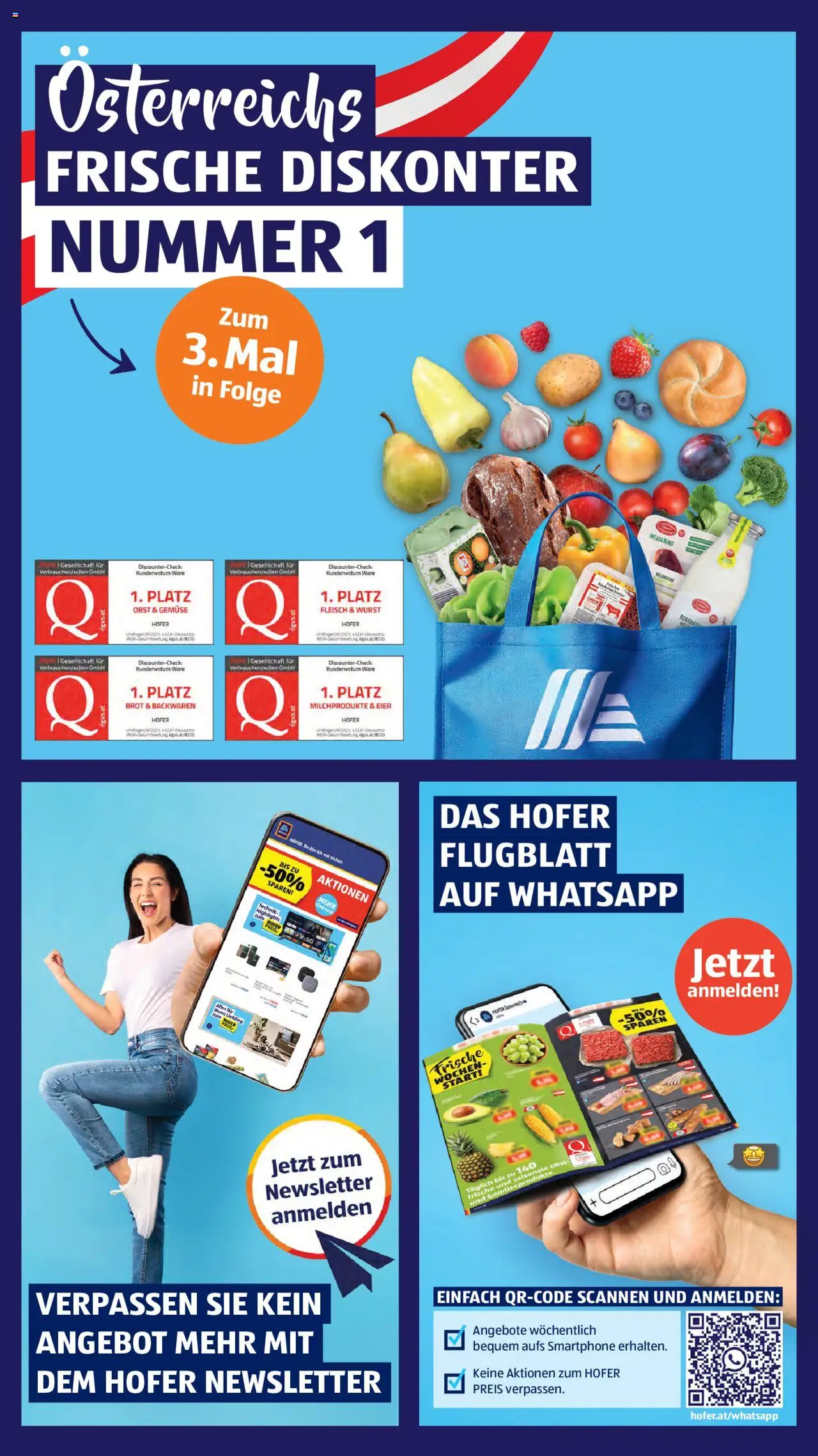 Hofer Flugblatt gültig ab 03.10.2025 | Seite: 3 | Produkte: Gemüse, Obst, Wurst, Brot