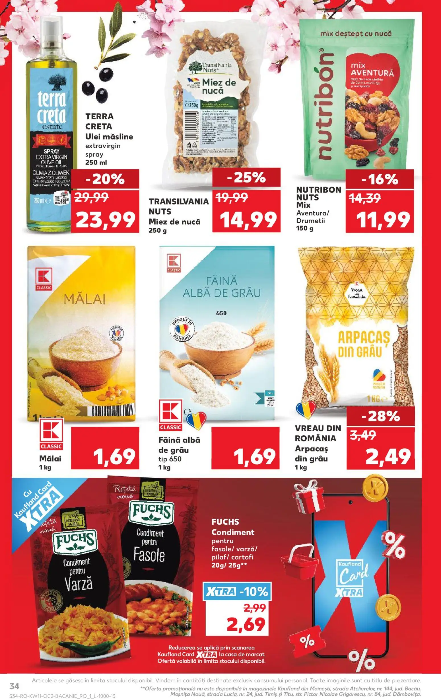 Noul catalog Kaufland – valabil de la 11.03.2026 | Pagină: 34 | Produse: Măsline, Ulei, Făină, Cartofi