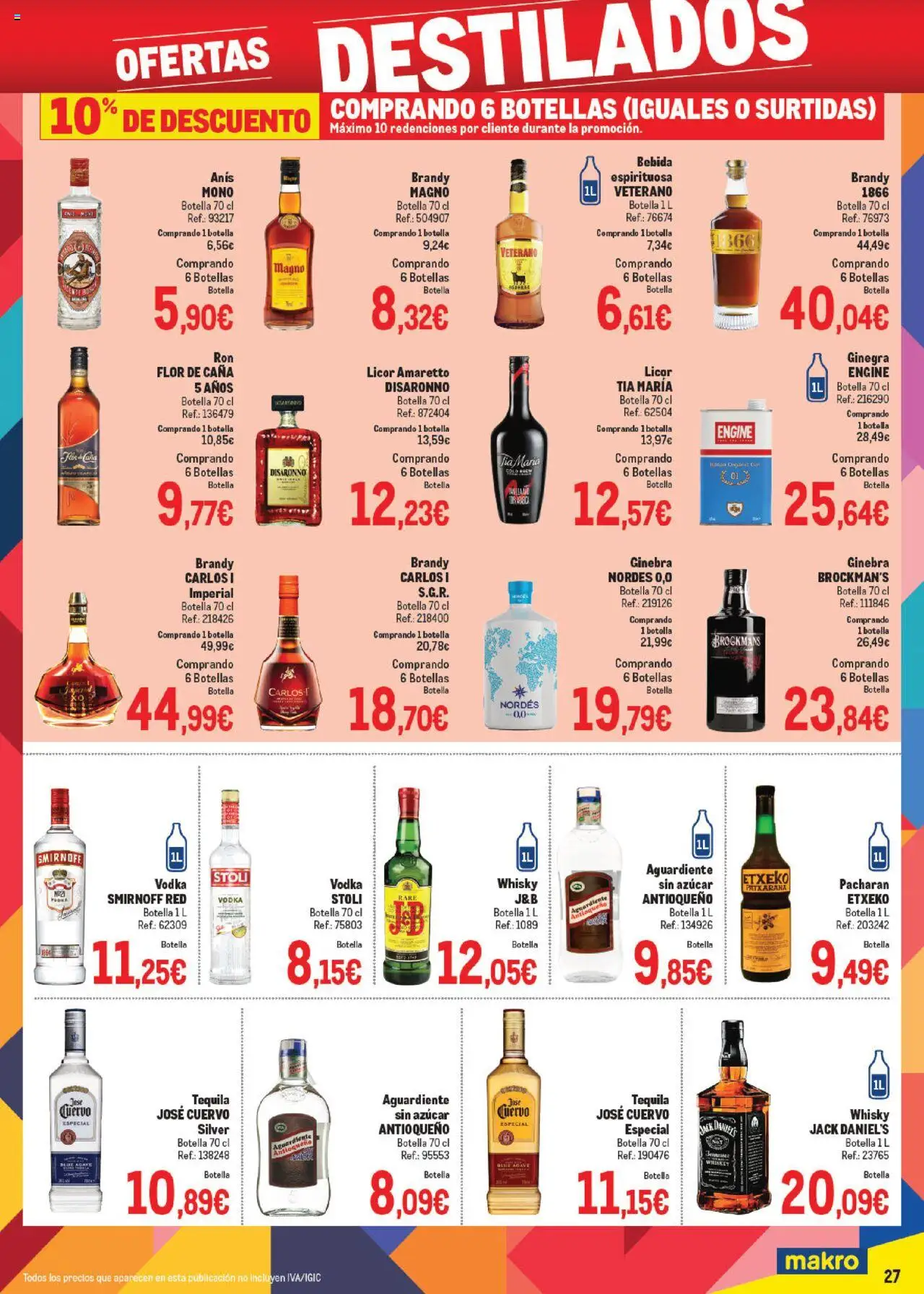 Makro - Precios Cataluña │ válido desde el 06.10.2025 | Página: 27 | Productos: Licor, Ginebra, Whisky, Μαύρο πιπέρι