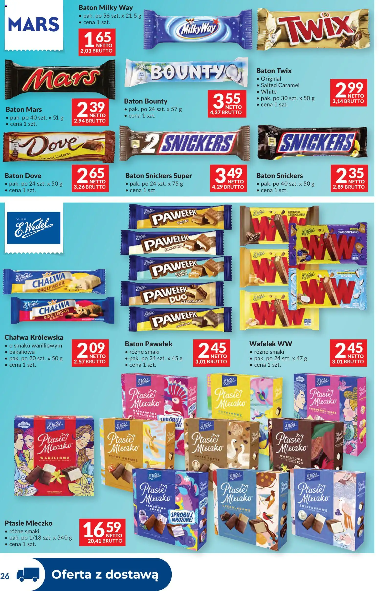 Makro gazetka - Dystrybucja do sklepów od 28.04.2026 | Strona: 26 | Produkty: Mascarpone, Baton, Ptasie mleczko, Czekolada