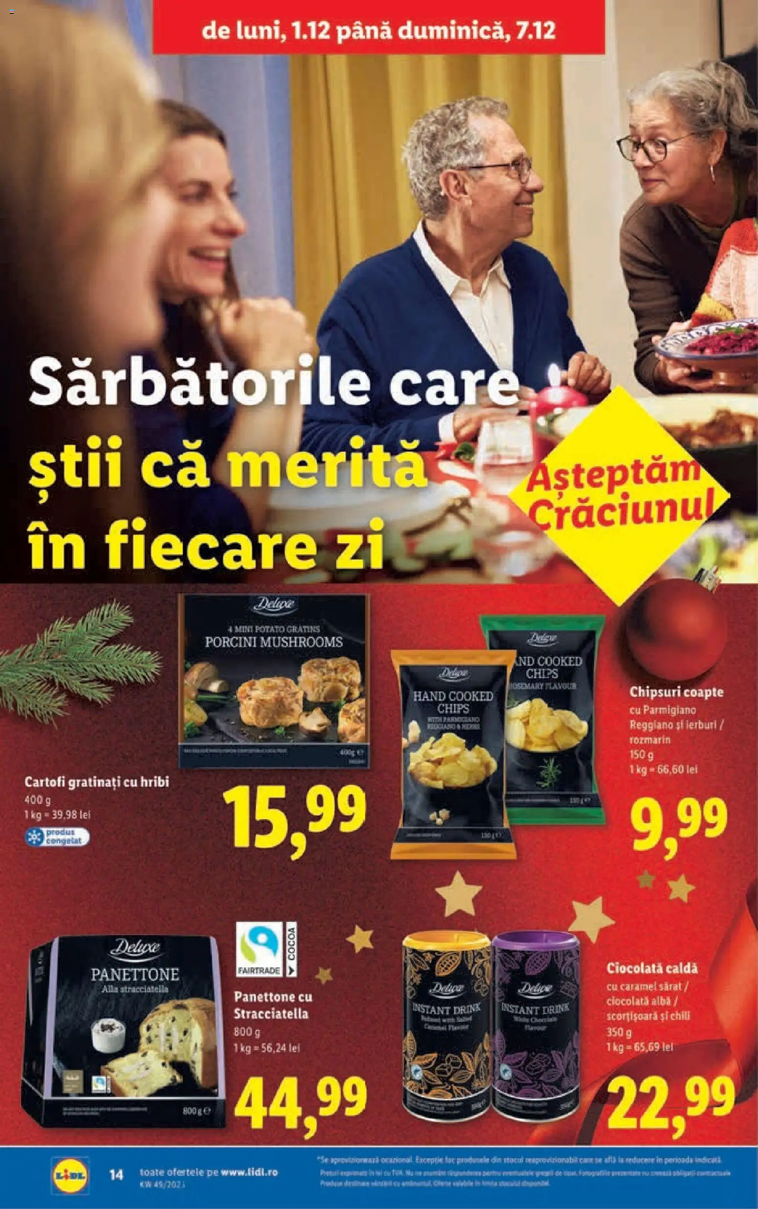 Noul catalog Lidl – valabil de la 01.12.2025 | Pagină: 14 | Produse: Ciocolată, Chipsuri, Cartofi