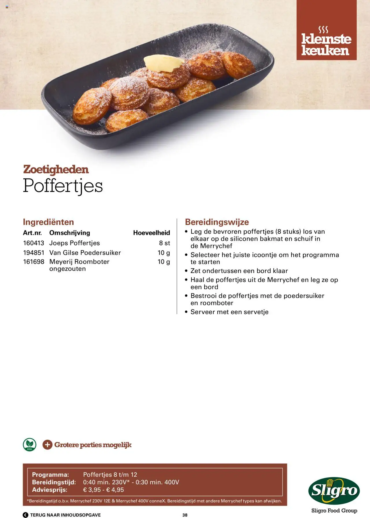 {H1} | Pagina: 38 | Producten: Roomboter, Waffelini, Kan, Bord