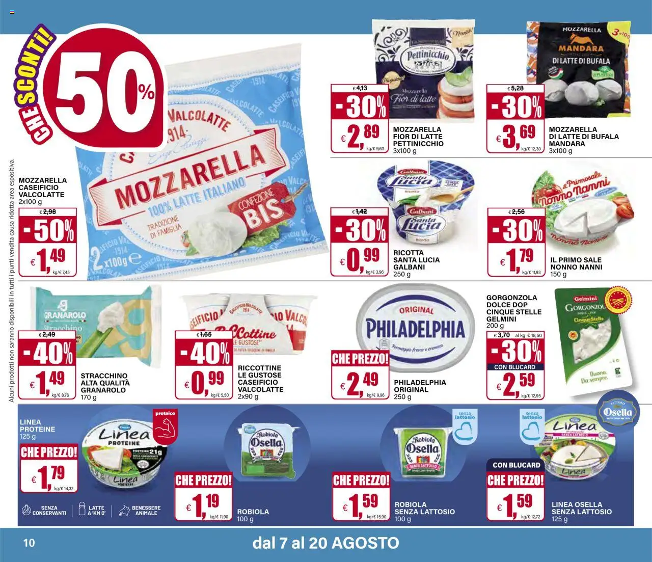 Volantino Il Gigante del 07.08.2025 | Pagina: 10 | Prodotti: Sale, Mozzarella, Stracchino, Ricotta