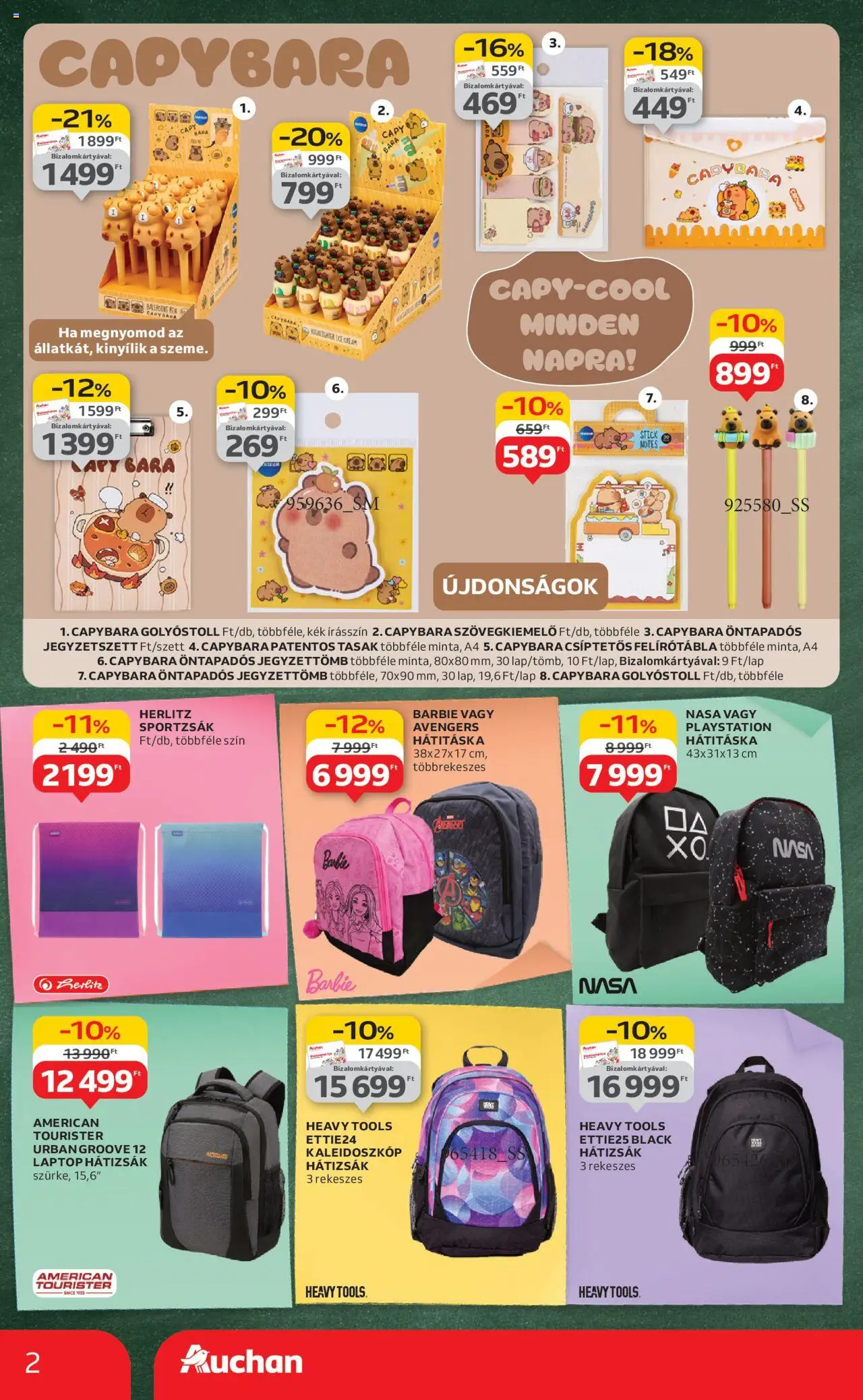 Auchan akciós ujság - amely érvényes a következő dátumtól: 07.08.2025 | Oldal: 2 | Termékek: Hátizsák, Laptop, PlayStation