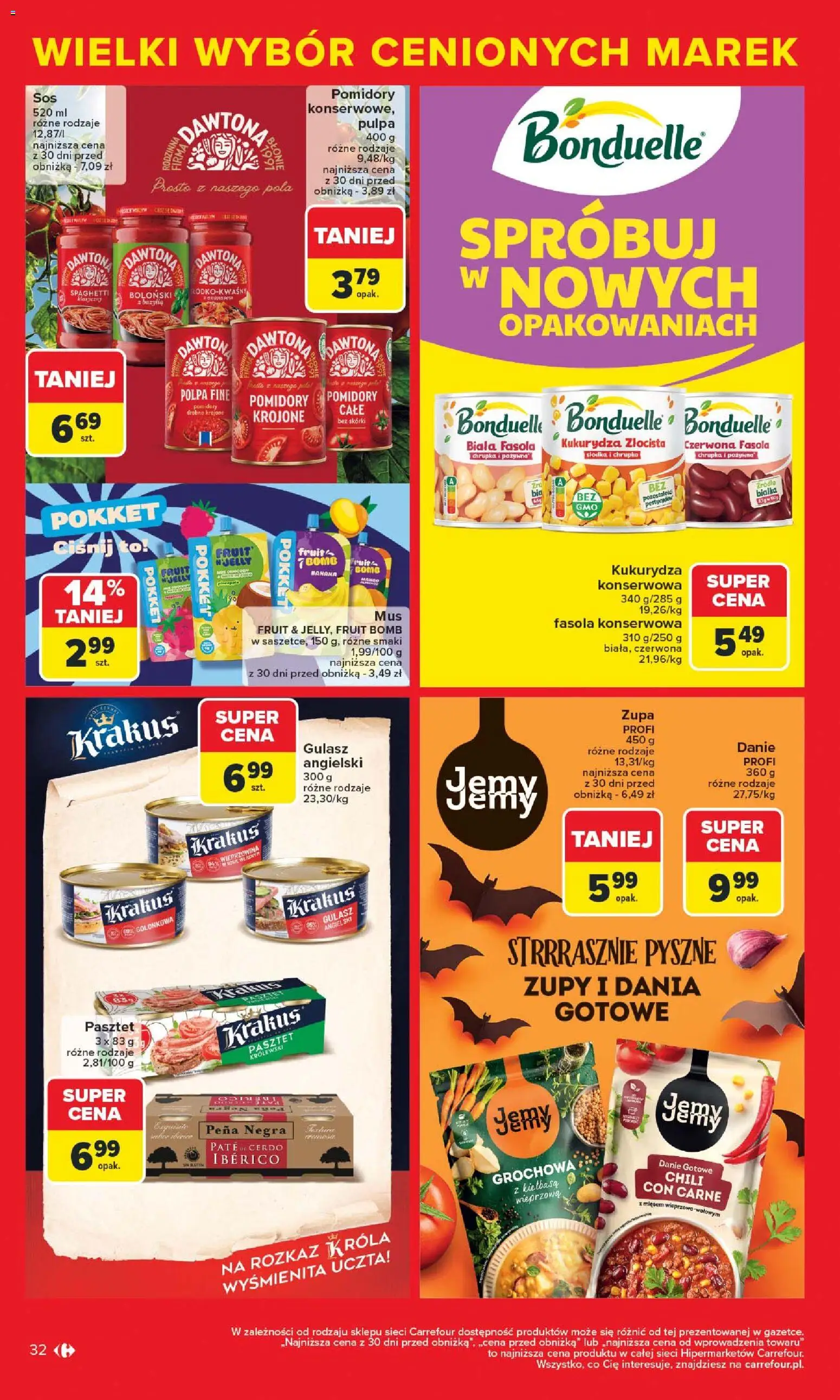 Carrefour Gazetka - Markowe atrakcje cenowe od 27.10.2025 | Strona: 34 | Produkty: Chili, Kukurydza, Pomidory, Gulasz