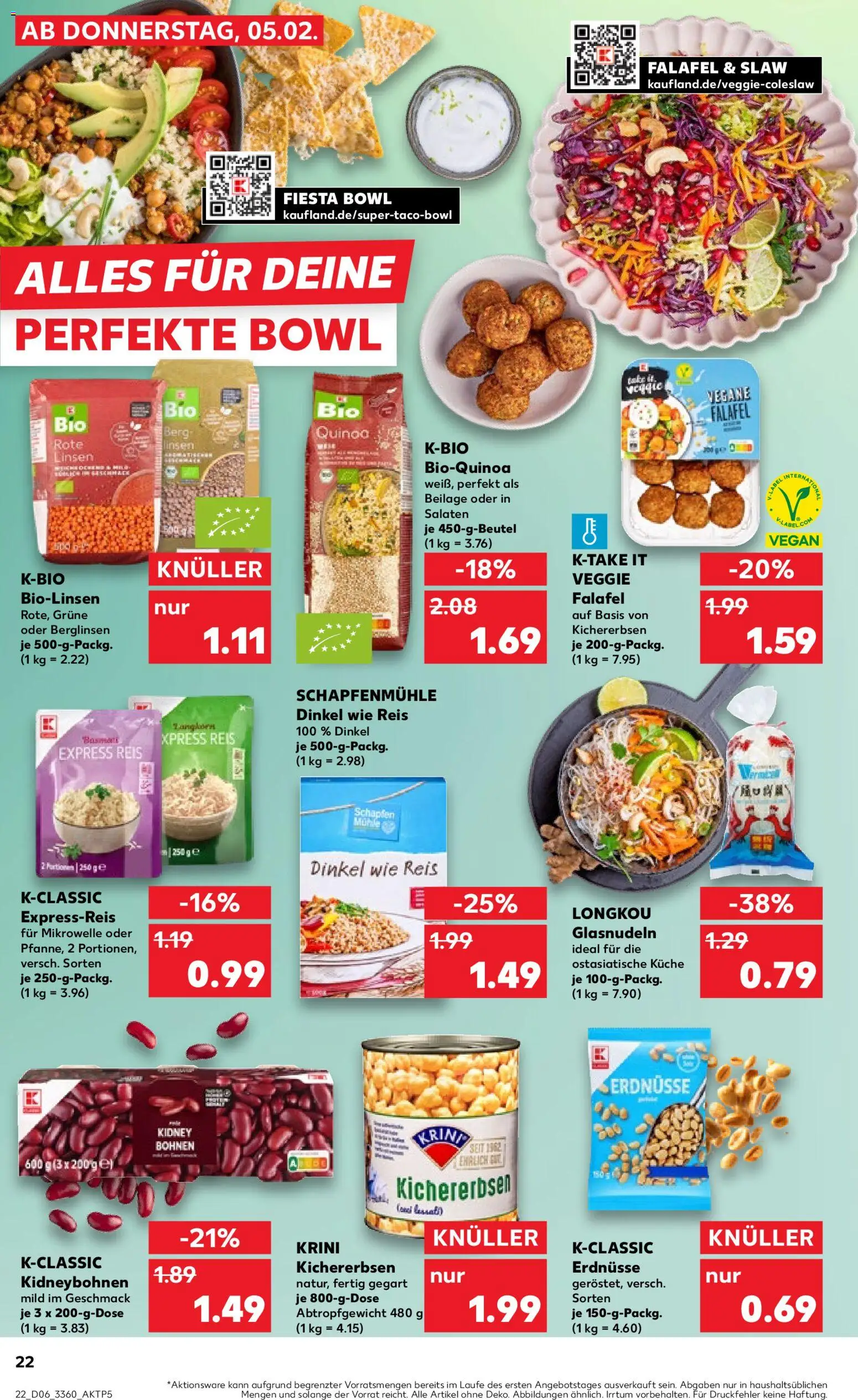 Kaufland prospekt Berlin	 – gültig ab 05.02.2026 | Seite: 22 | Produkte: Mikrowelle, Erdnüsse, Küche, Reis