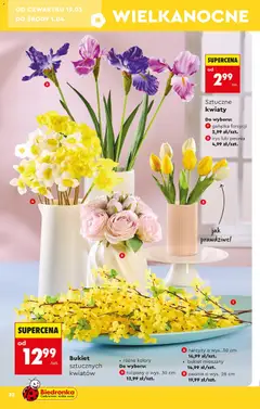 Pogląd oferty "Sztuczne kwiaty, Do wyboru: gałązka forsycji, irys lub peonia" - ważna od 14.03.2026 | Strona: 32