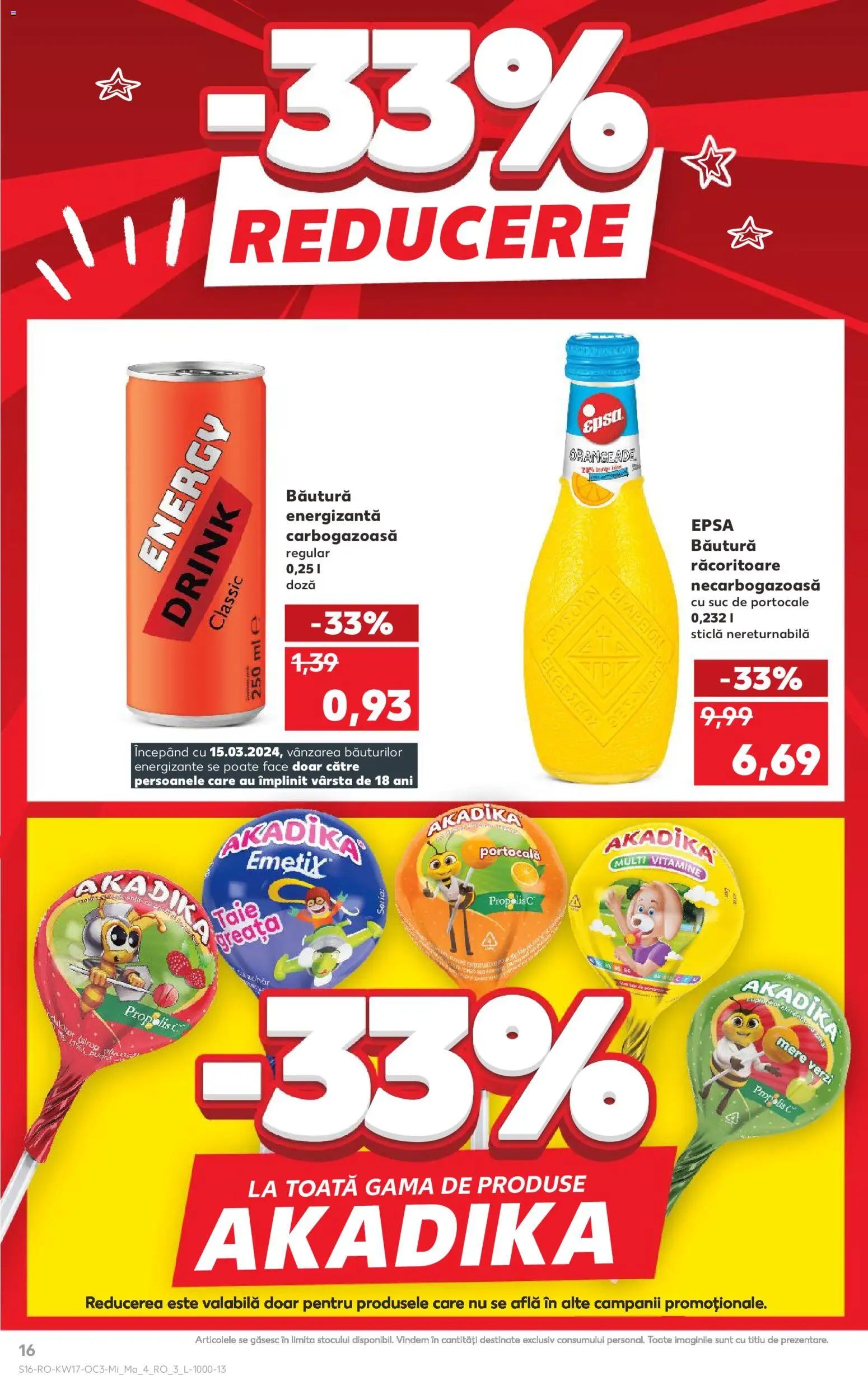 Noul catalog Kaufland – valabil de la 22.04.2026 | Pagină: 16 | Produse: Suc, Băutură energizantă, Portocale, Sirop