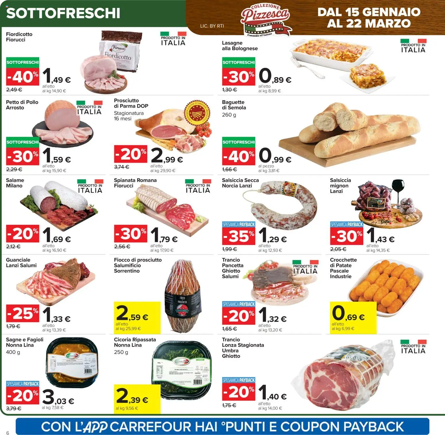 Volantino Carrefour del 15.01.2026 | Pagina: 6 | Prodotti: Petto di Pollo, Arrosto, Pancetta, Crocchette