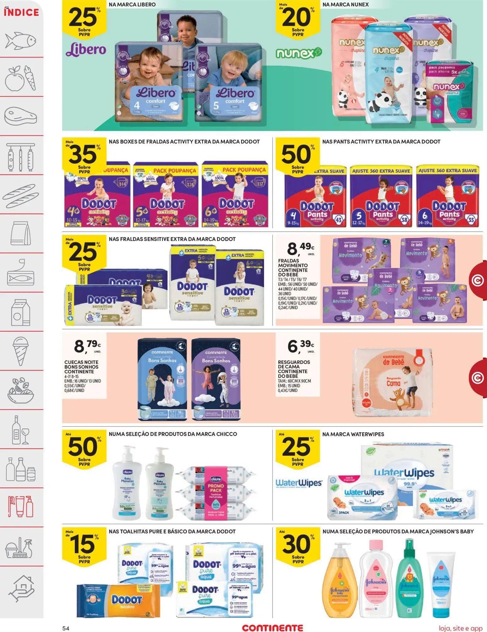 Continente folheto │ válido de 26.12.2025 | Página: 54 | Produtos: Fraldas, Fraldas dodot, Cama, Cuecas