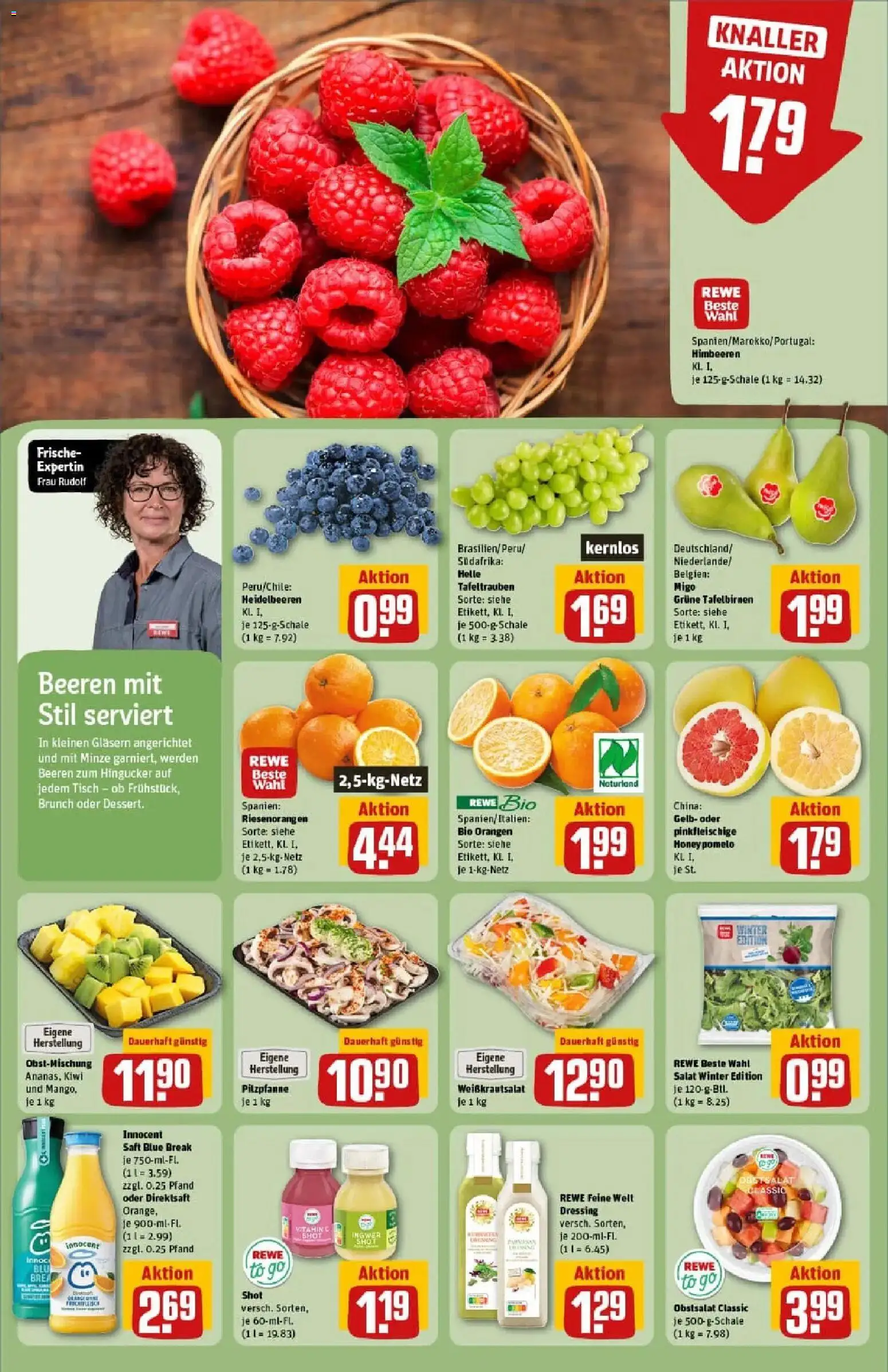 Rewe prospekt Kiel	 – gültig ab 26.01.2026 | Seite: 6 | Produkte: Himbeeren, Tisch, Mango, Saft