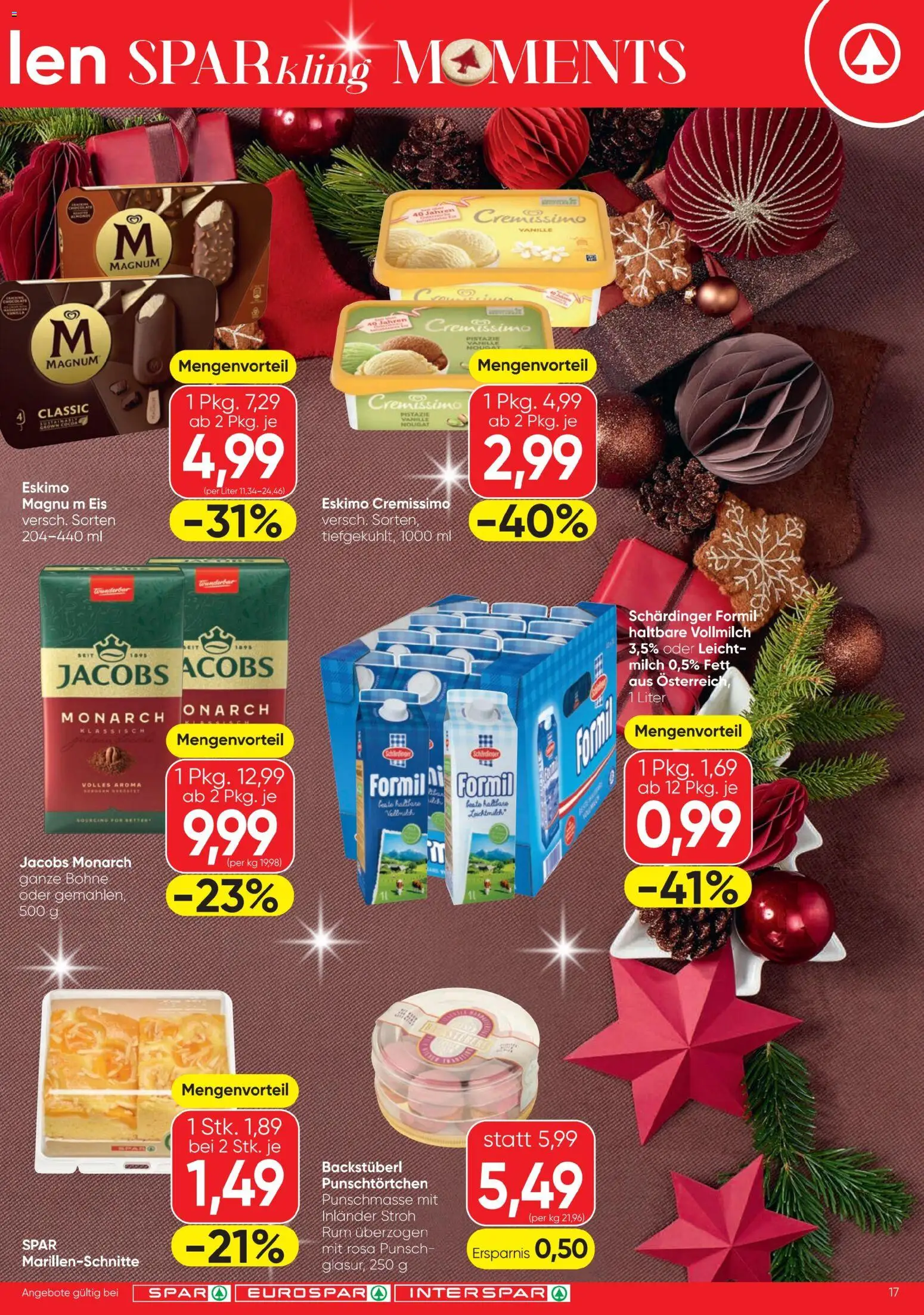 Spar Sparkling Moments gültig ab 23.12.2025 | Seite: 17 | Produkte: Rizsliszt, Eis, Milch