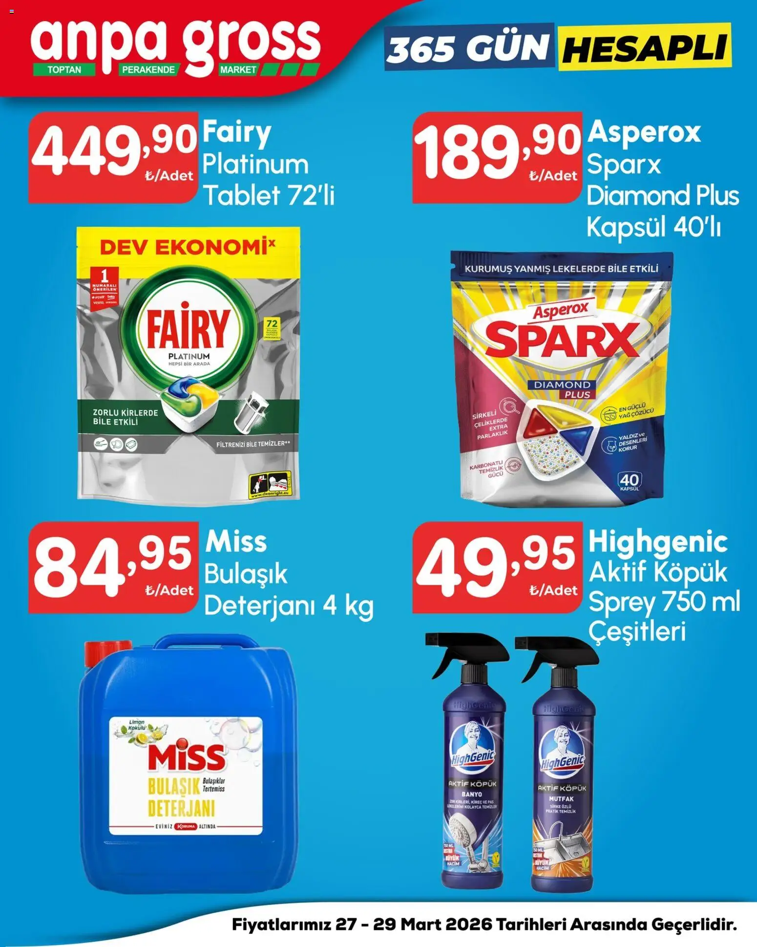 Anpa Gross İndirim - 27.03.2026 tarihinden itibaren geçerlidir | Sayfa: 3 | Ürünler: Banyo, Yağ, Yağ çözücü, Tablet