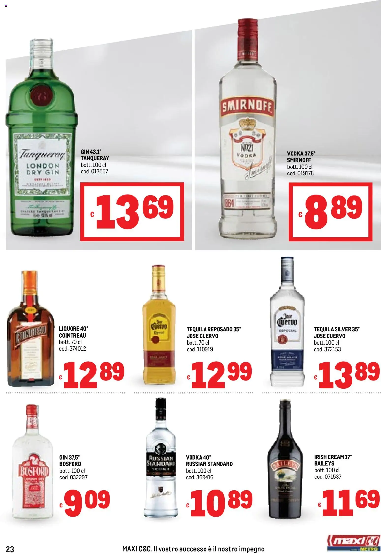 Volantino Metro del 06.11.2025 | Pagina: 23 | Prodotti: Gin, Vodka, Tequila, Liquore