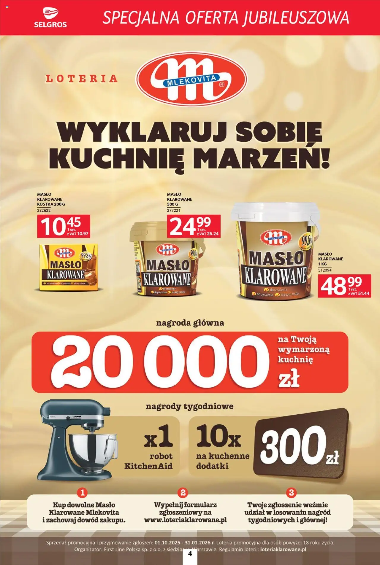 Selgros cash&carry Gazetka - Specjalna oferta jubileuszowa od 23.10.2025 | Strona: 4 | Produkty: Masło klarowane, Robot, Masło