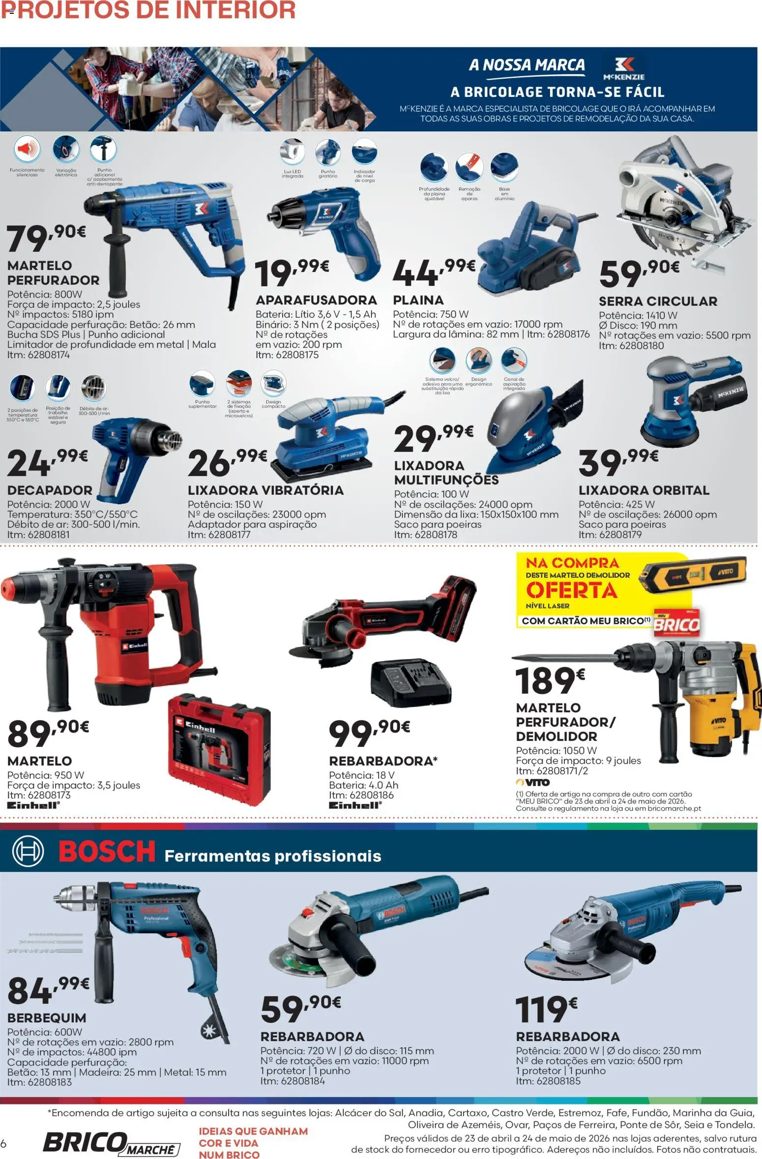 BricoMarché F06 - Folheto Catálogo Projetos de Interior │ válido de 23.04.2026 | Página: 6 | Produtos: Lixa, Adaptador, Bateria, Martelo